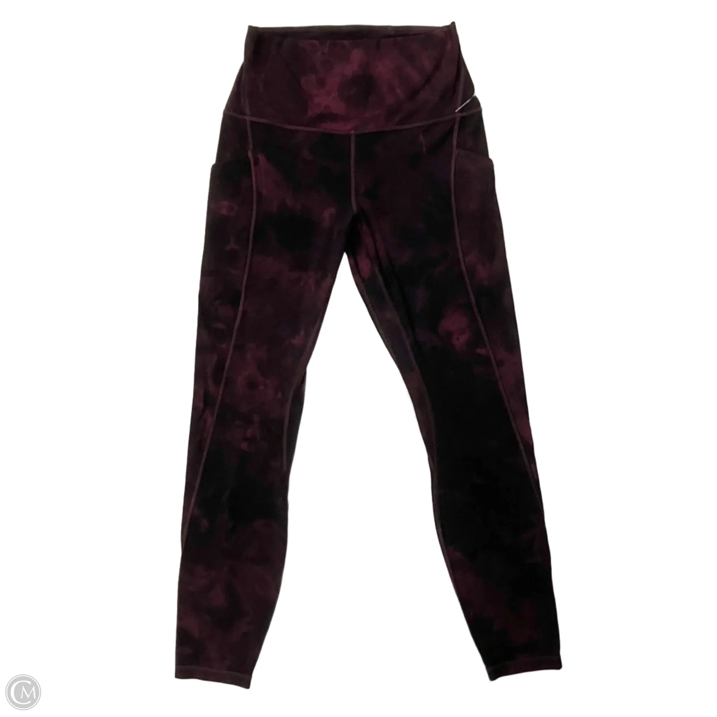 Athletic Leggings By Lululemon In Black & Red, Size: S