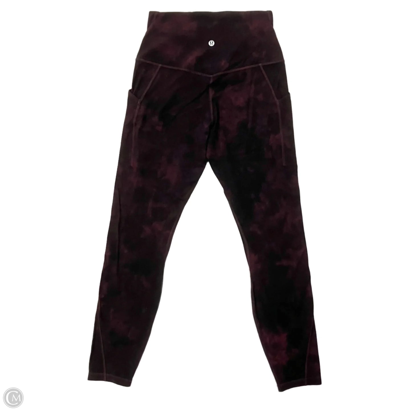 Athletic Leggings By Lululemon In Black & Red, Size: S