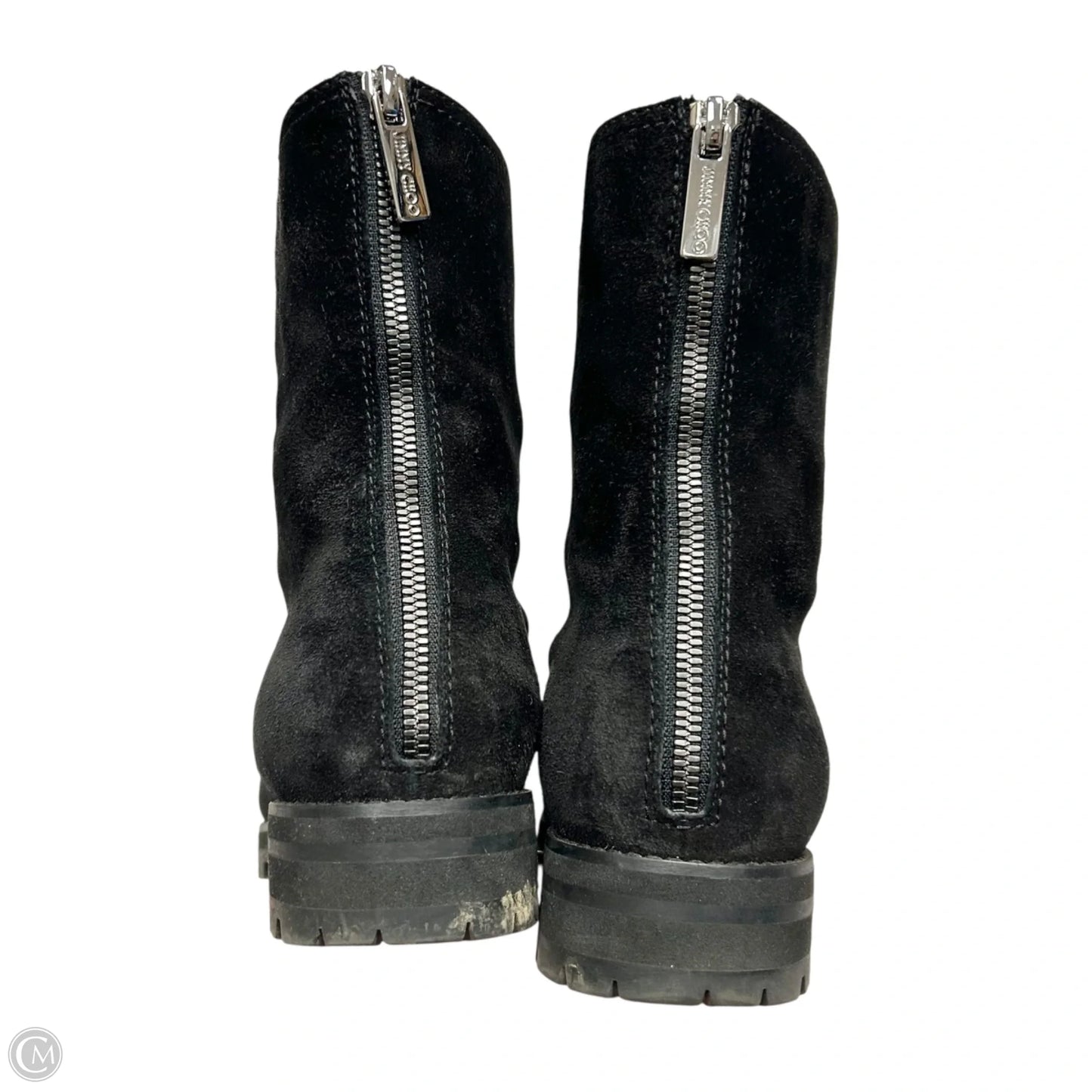 Boots Luxury Designer By Jimmy Choo In Black, Size: 9