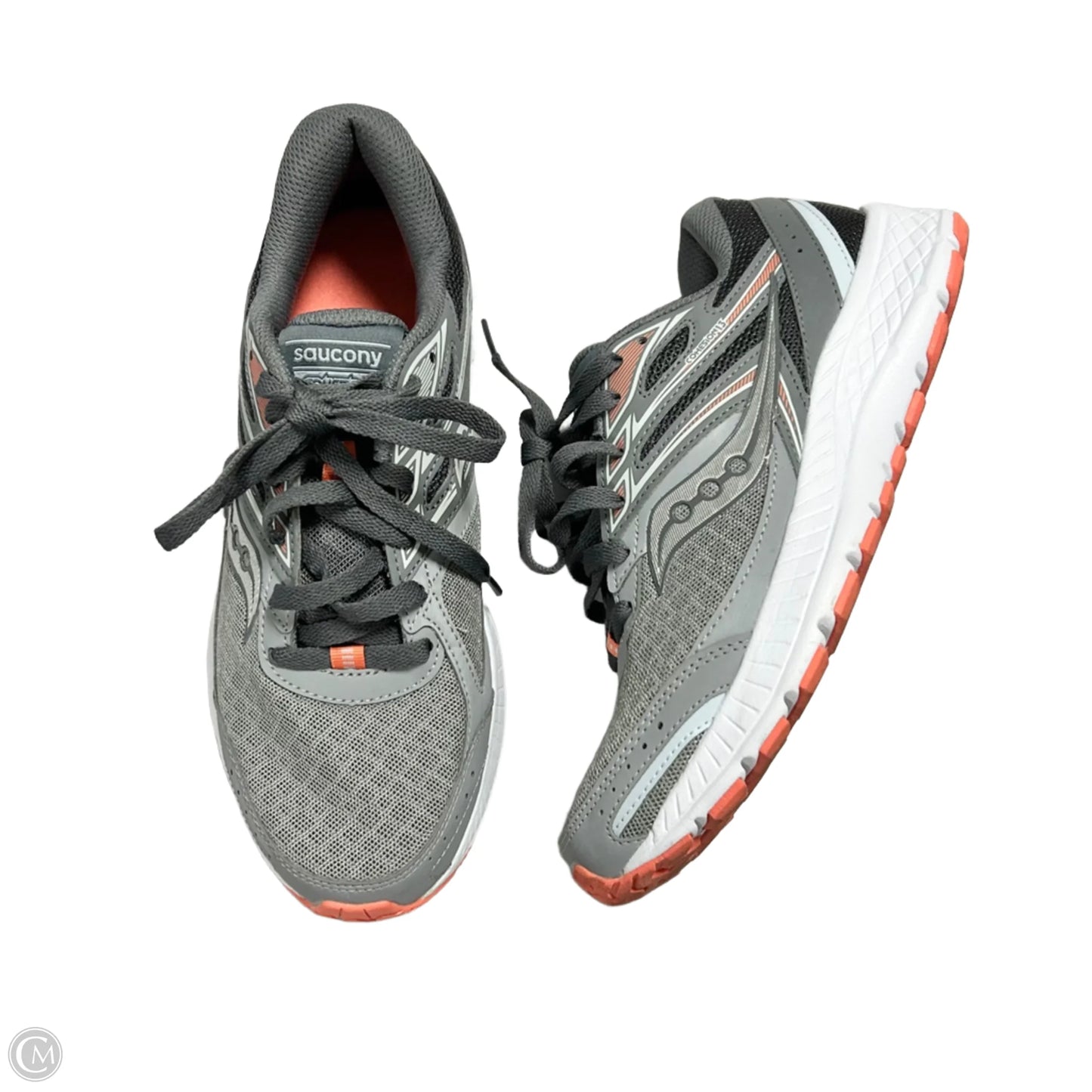 Shoes Athletic By Sacouny In Grey & Orange, Size: 8