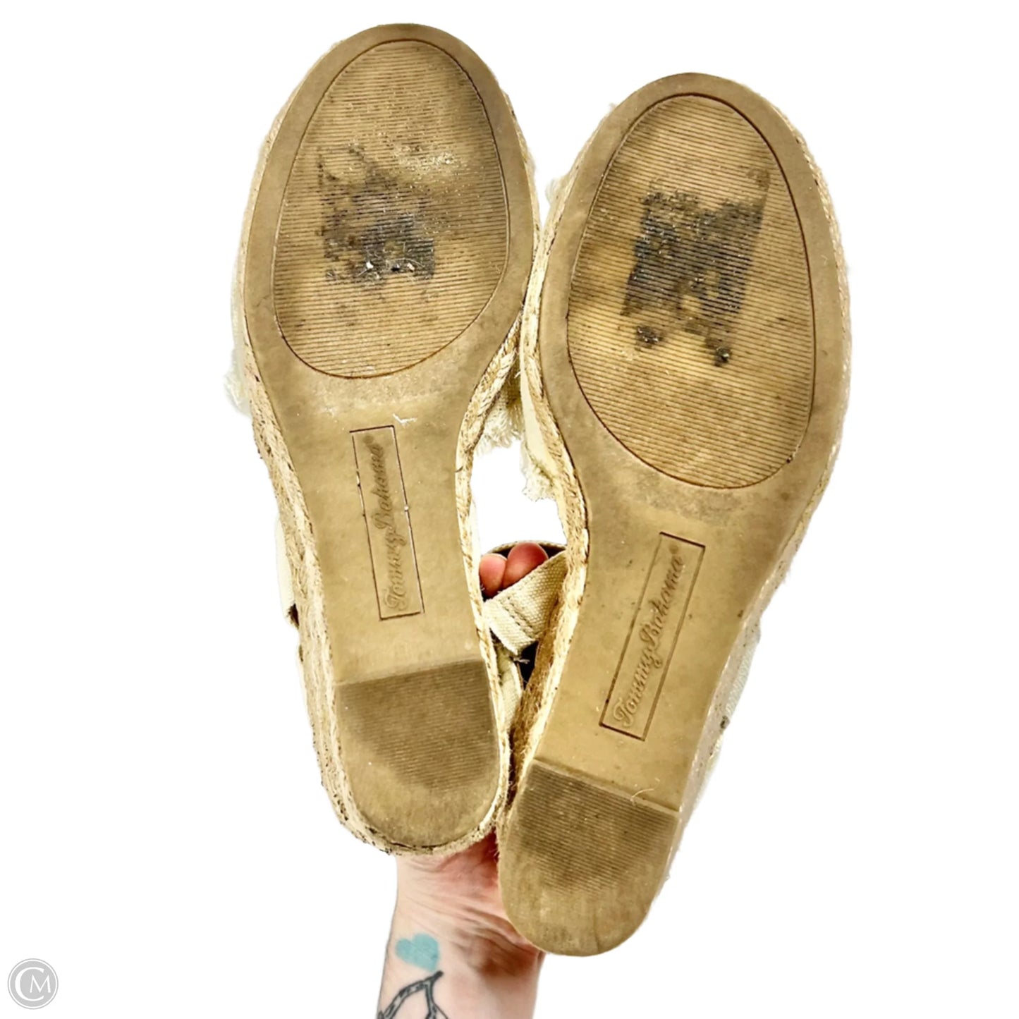 Sandals Heels Wedge By Tommy Bahama In Cream, Size: 8.5