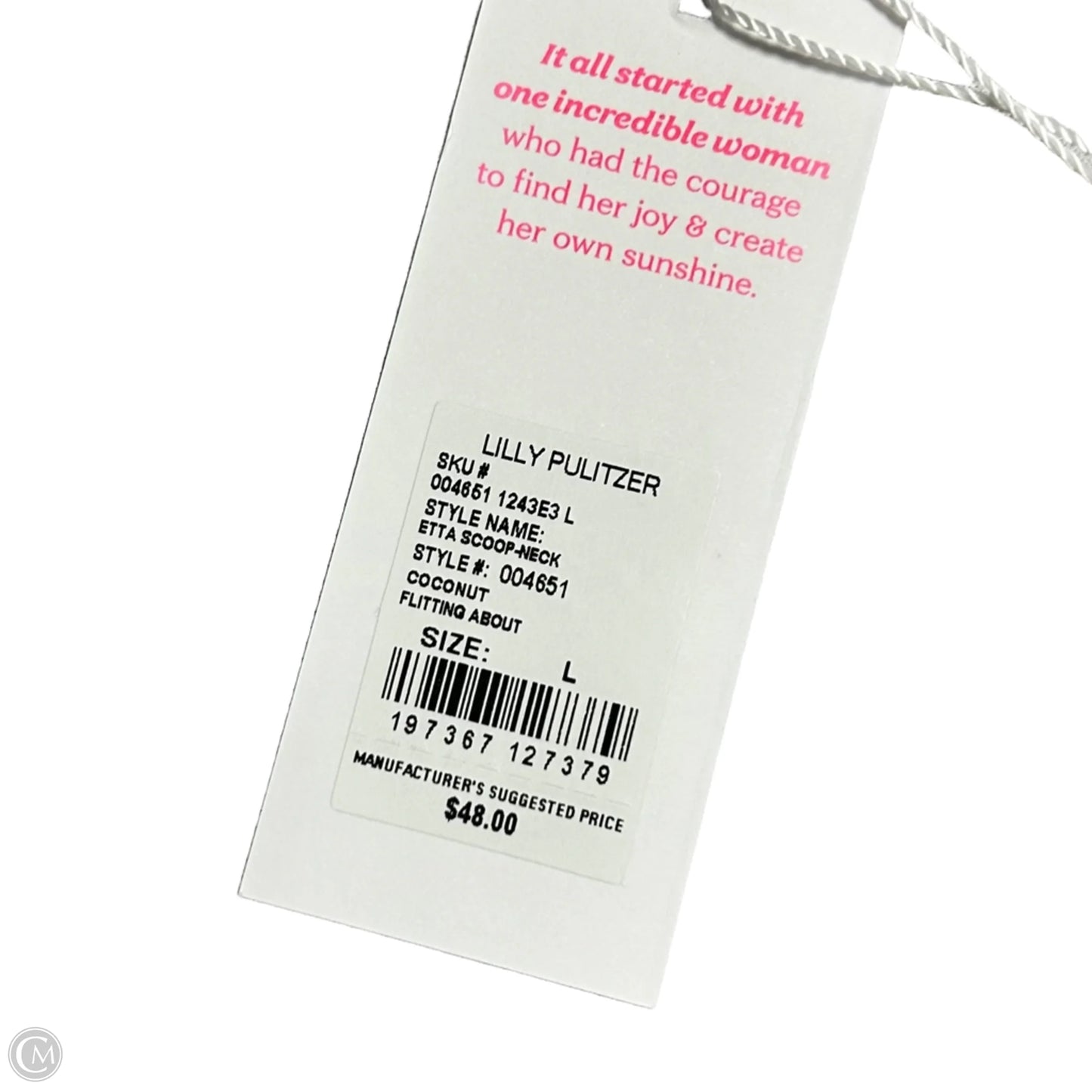 Top Short Sleeve Designer By Lilly Pulitzer In Pink & Tan, Size: L