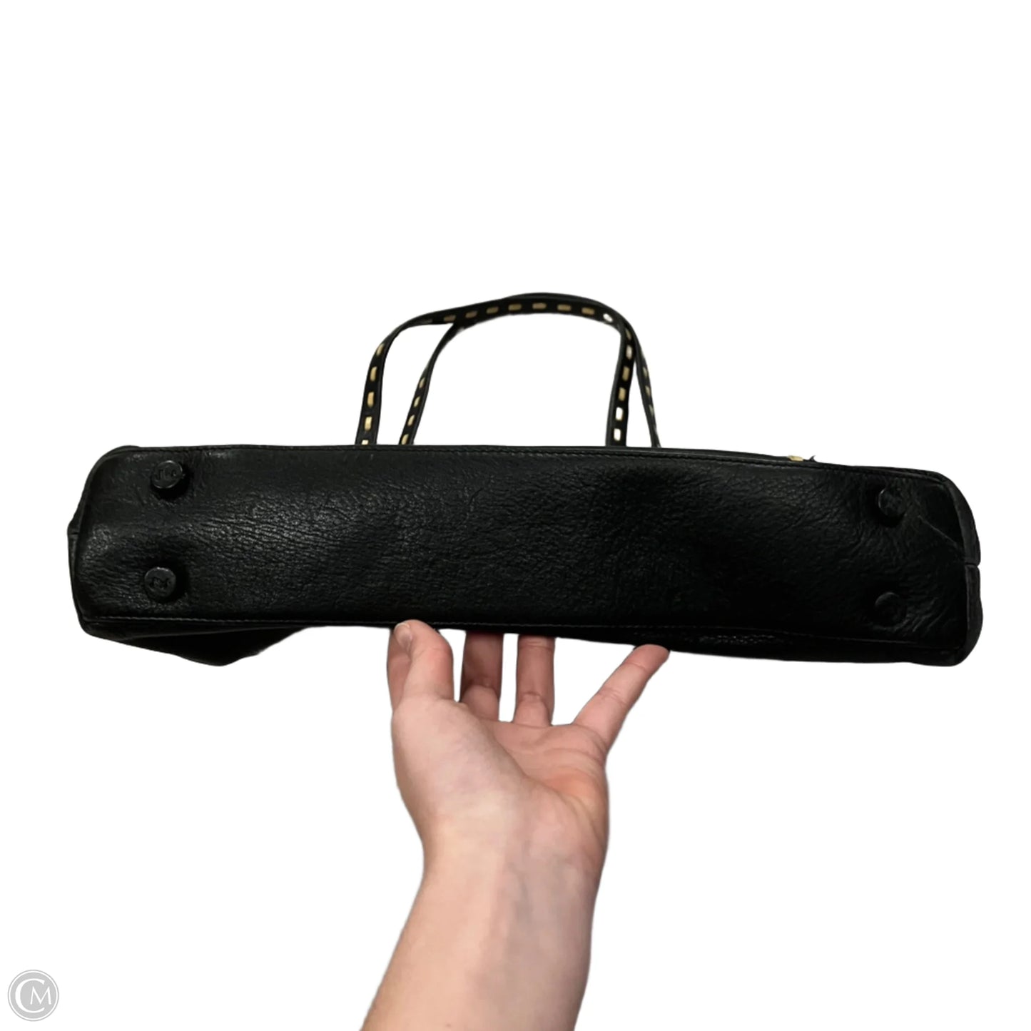 Handbag Leather By Monsac, Size: Medium