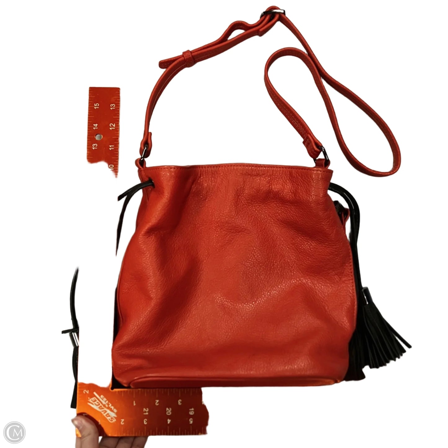 Crossbody Leather By Rian, Size: Medium