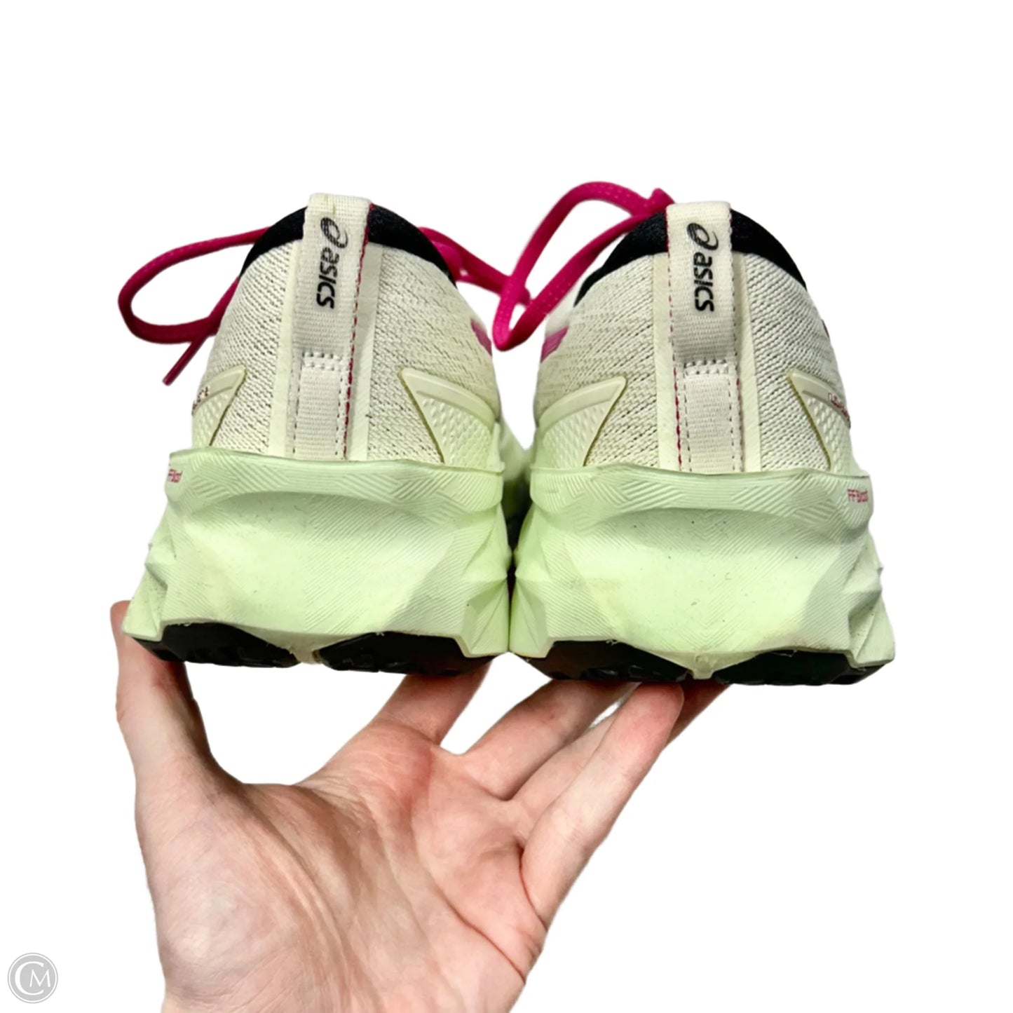 Shoes Athletic By Asics In Pink & Yellow, Size: 8