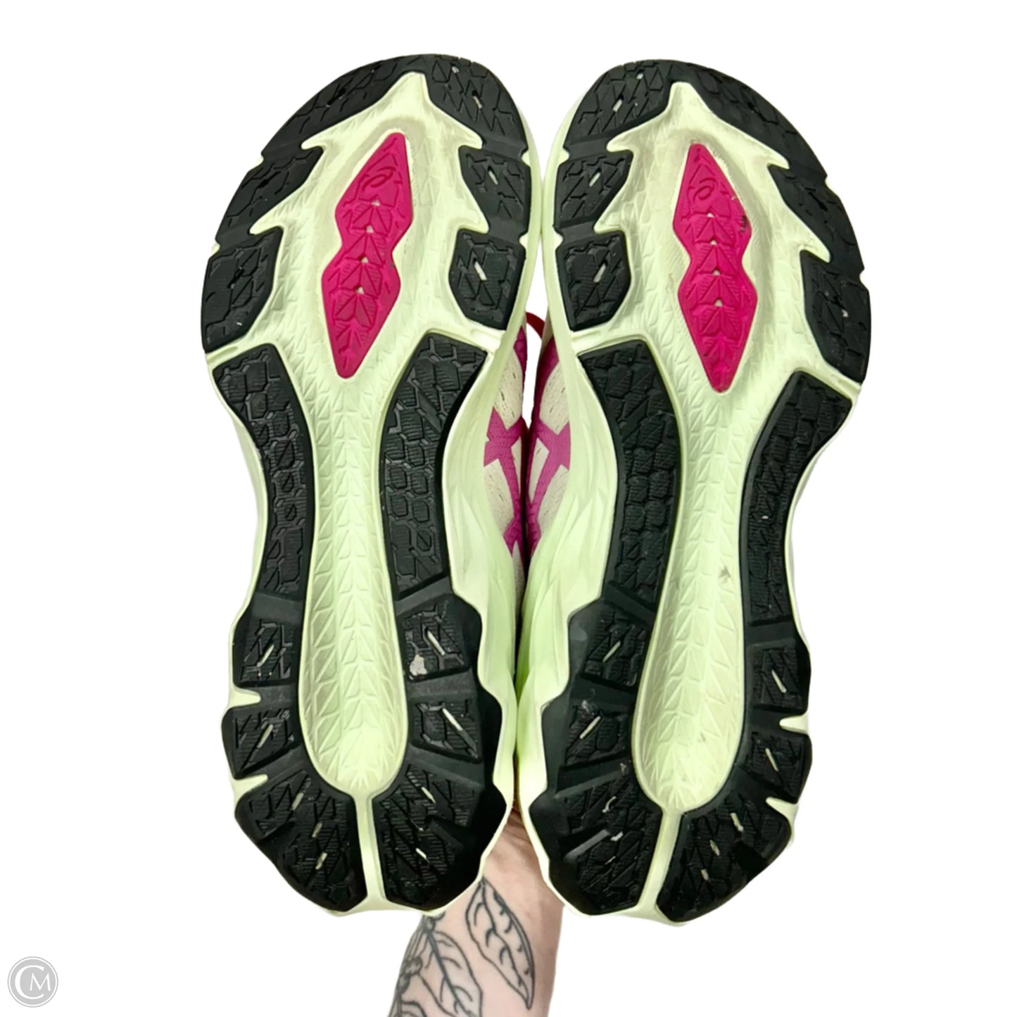 Shoes Athletic By Asics In Pink & Yellow, Size: 8