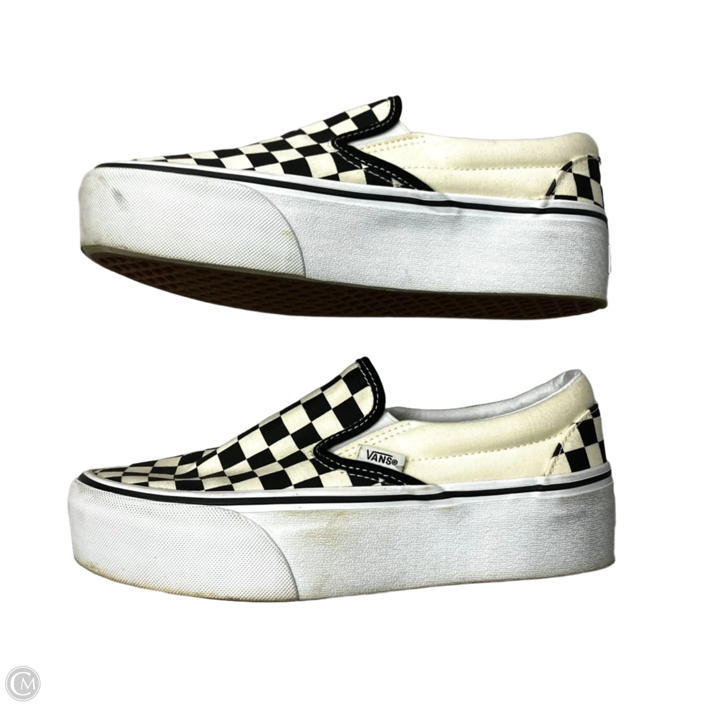 Shoes Sneakers Platform By Vans In Black & White, Size: 8