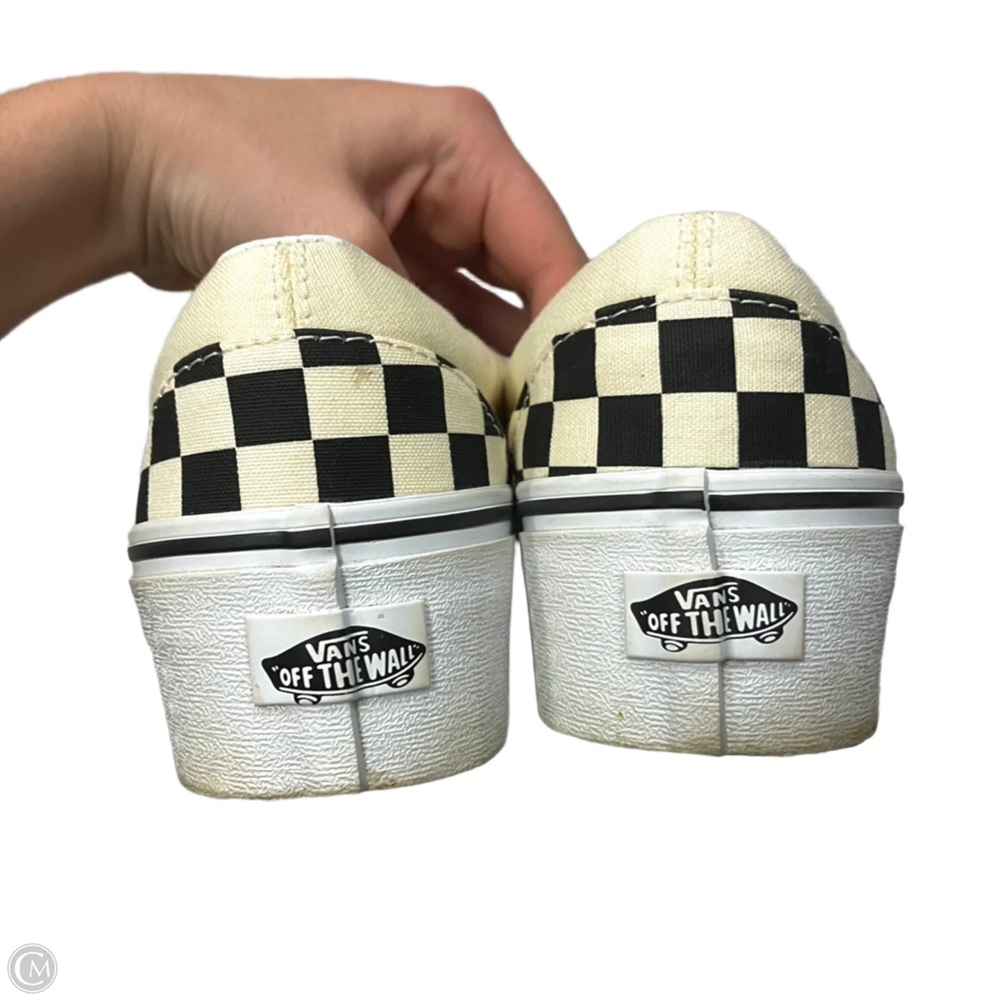 Shoes Sneakers Platform By Vans In Black & White, Size: 8