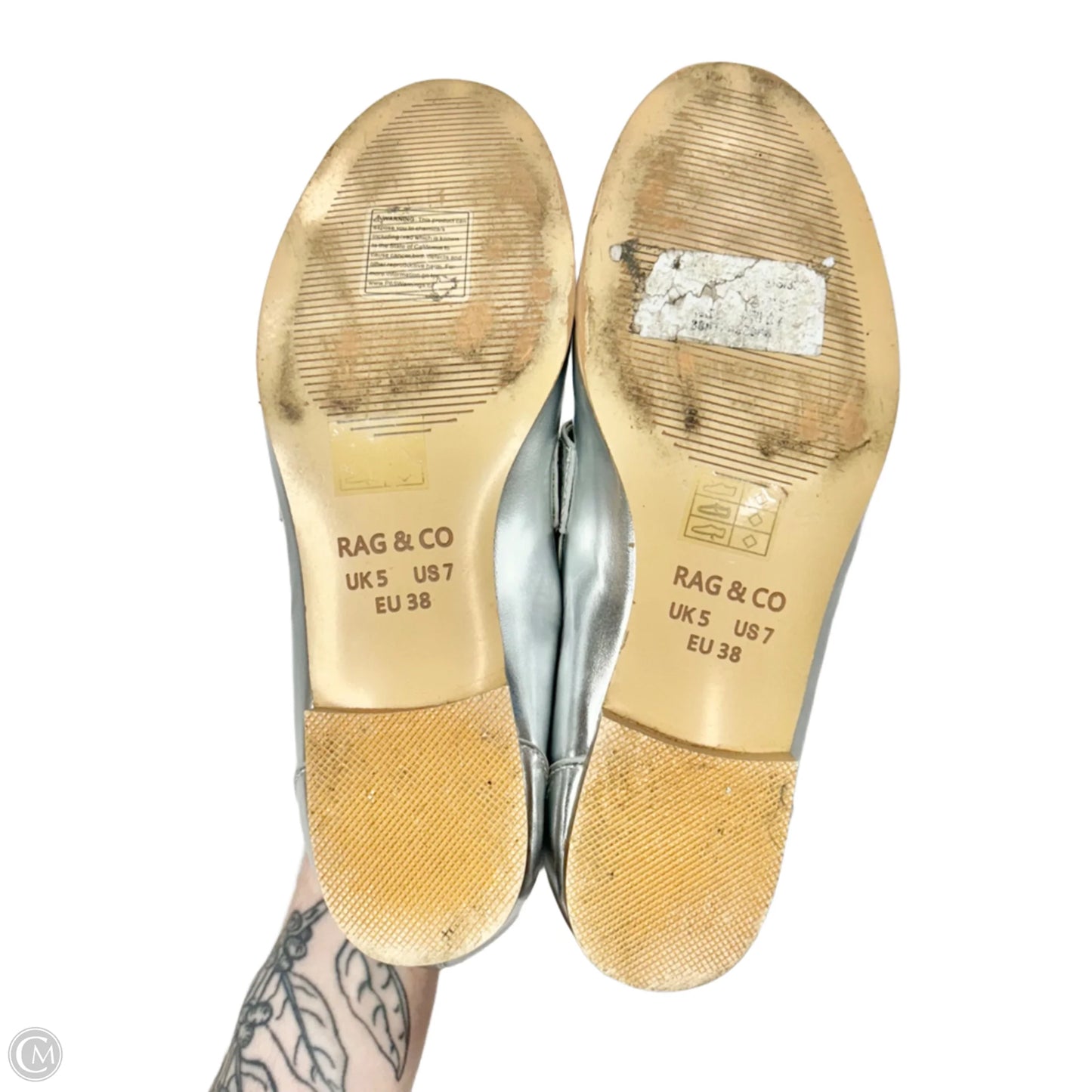 Shoes Flats By Rag & Co In Silver, Size: 7