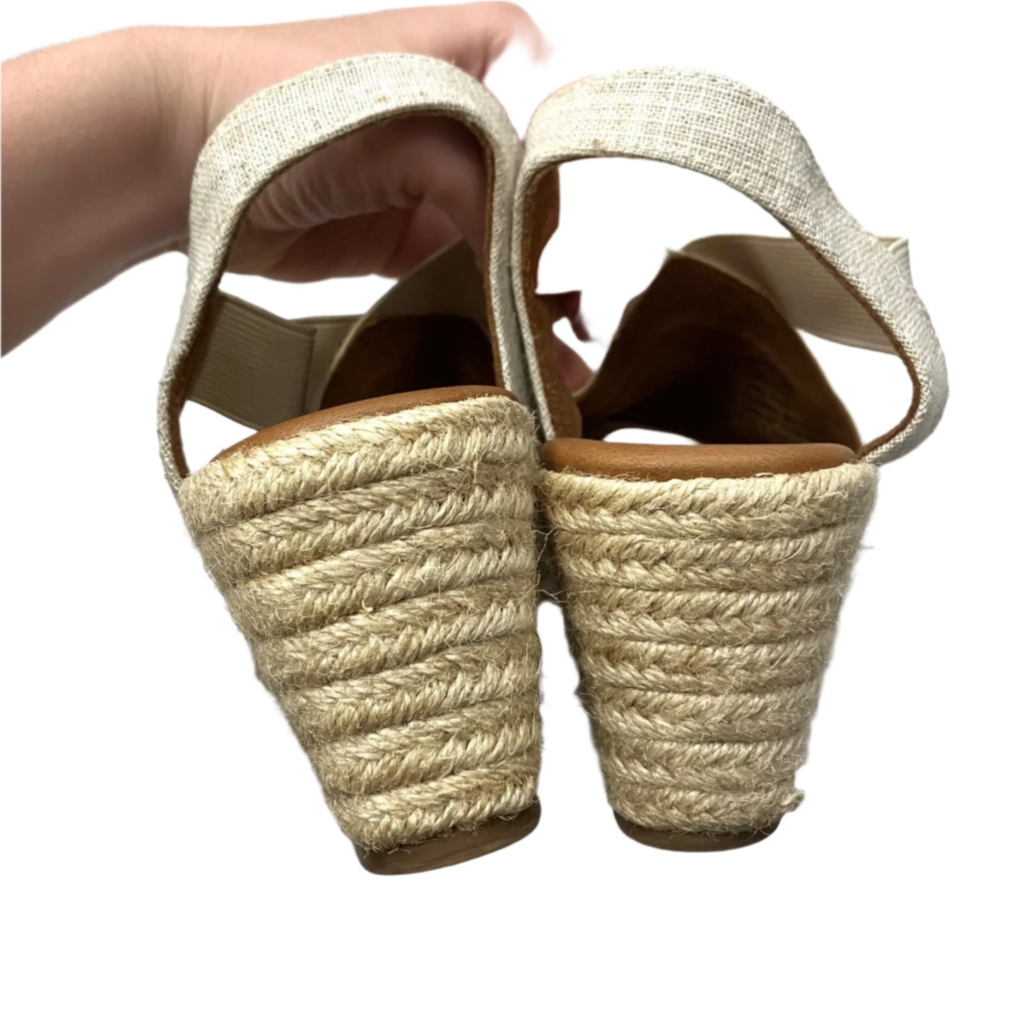 Sandals Heels Wedge By Sonoma In Cream, Size: 6.5