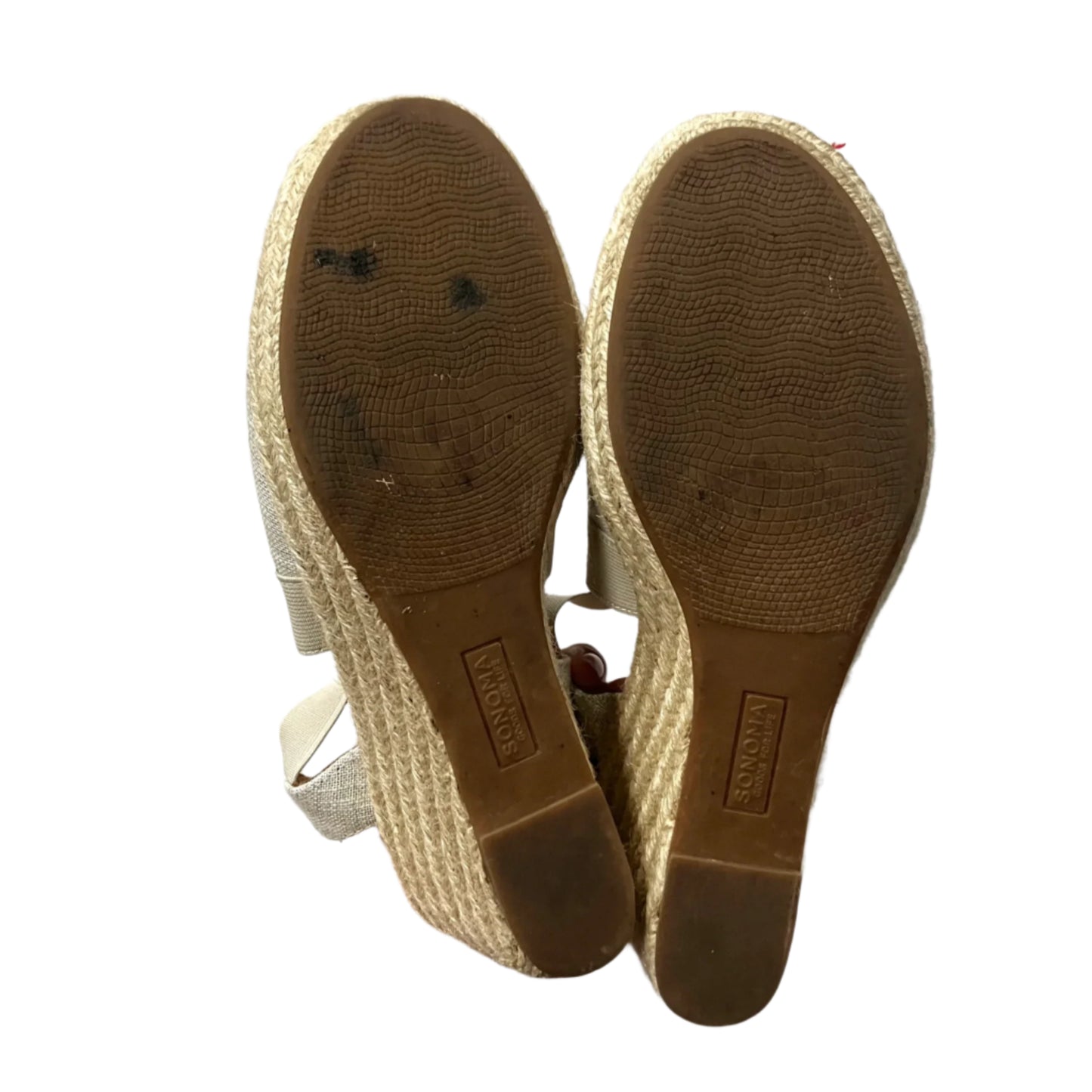Sandals Heels Wedge By Sonoma In Cream, Size: 6.5