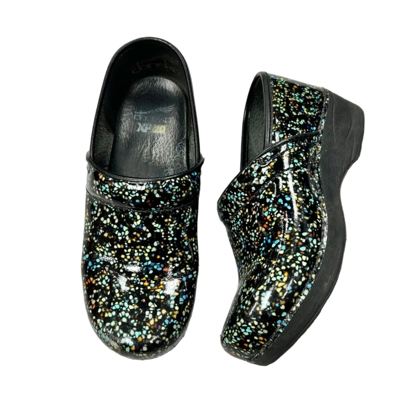 Shoes Flats By Dansko In Black & Green, Size: 7.5