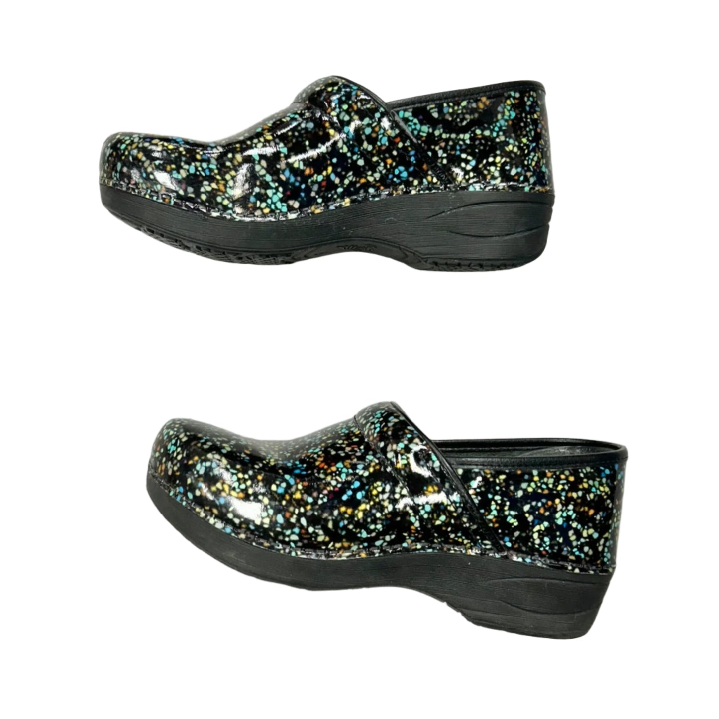 Shoes Flats By Dansko In Black & Green, Size: 7.5
