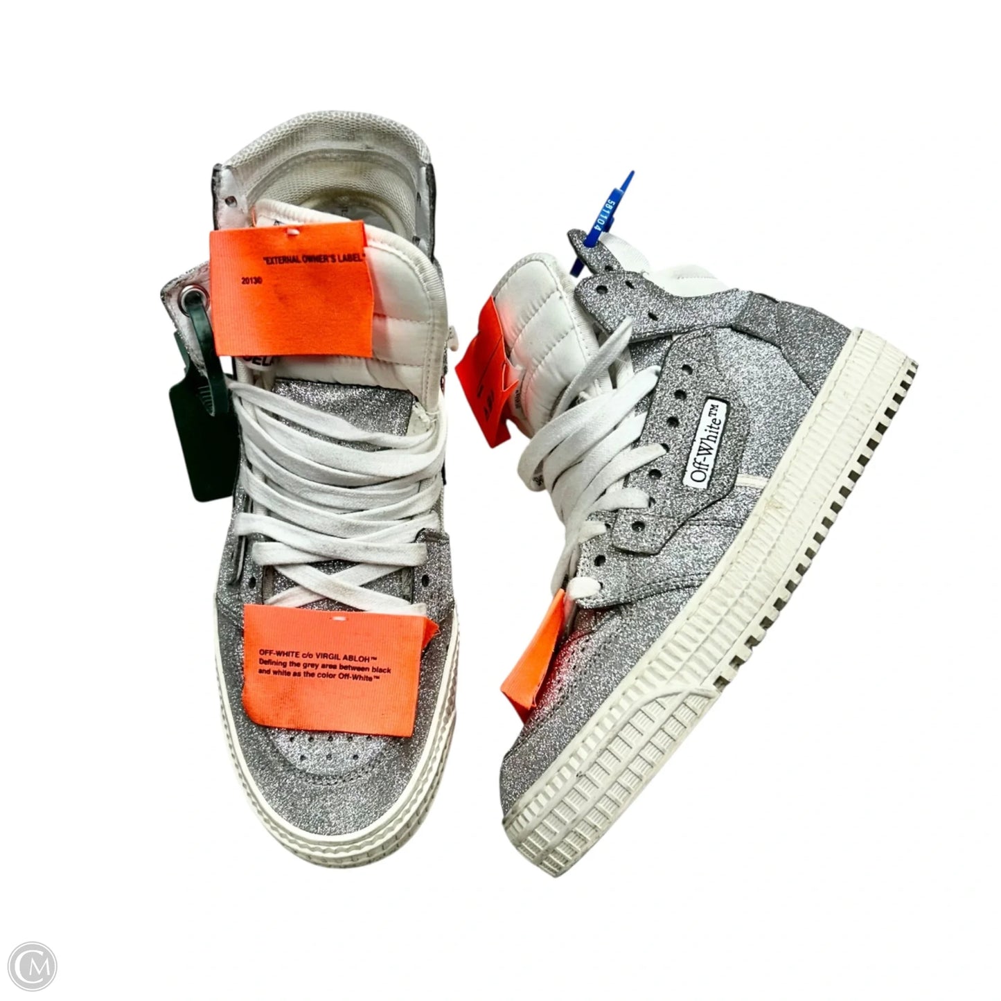 Shoes Luxury Designer By Off-white In Silver & White, Size: 8