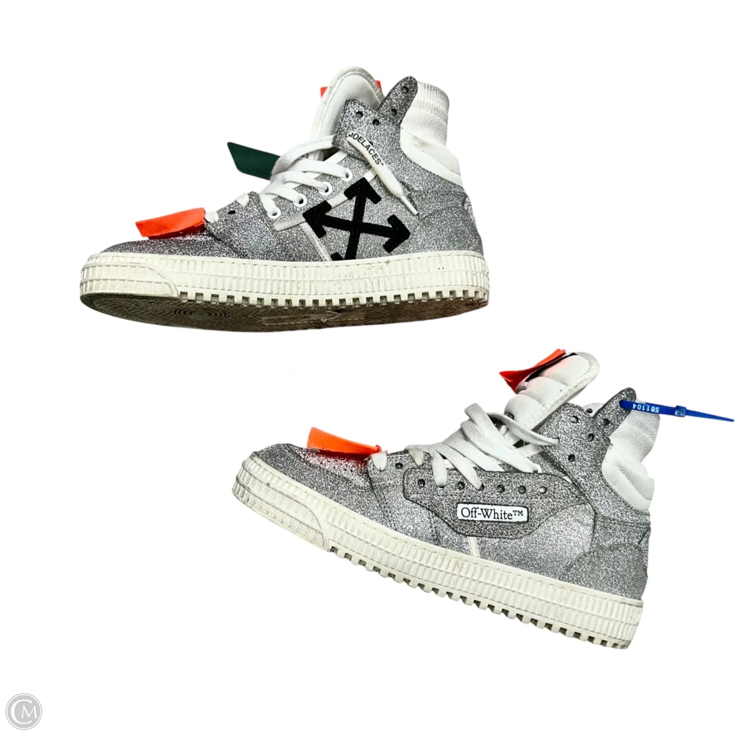 Shoes Luxury Designer By Off-white In Silver & White, Size: 8