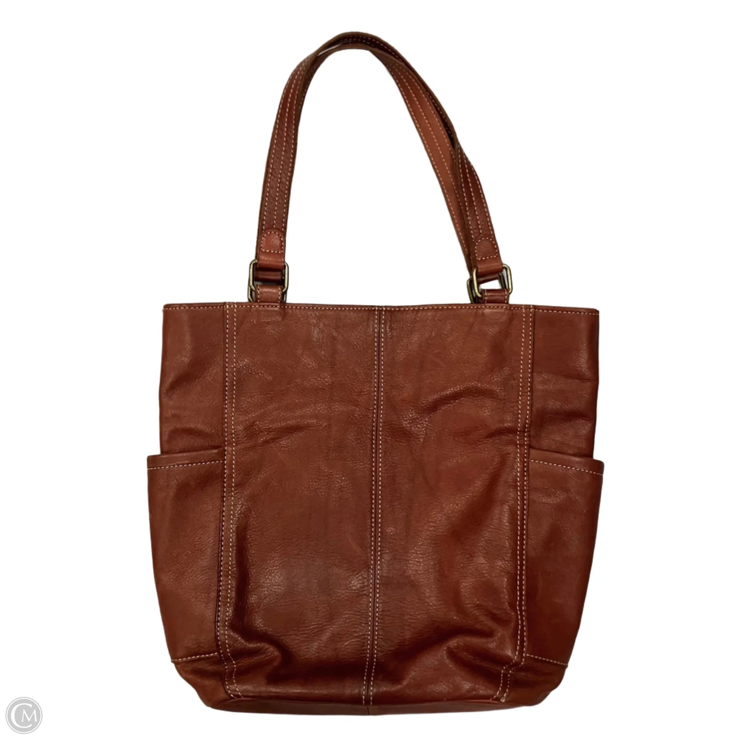 Handbag Leather By Margot, Size: Medium