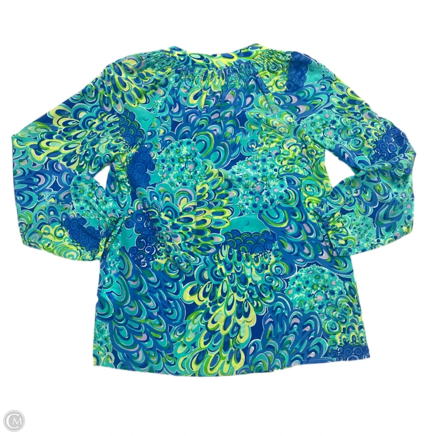 Top Long Sleeve Designer By Lilly Pulitzer In Blue & Green, Size: S