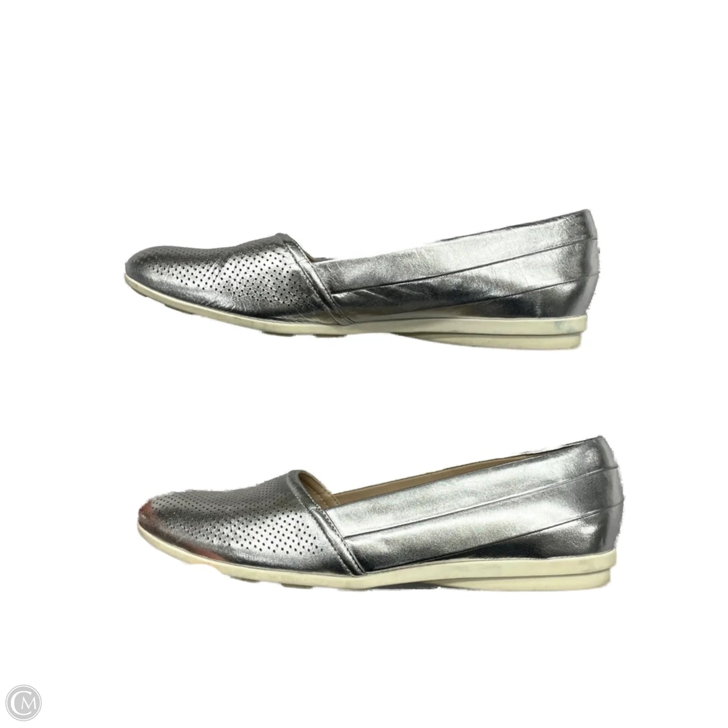 Shoes Flats By H For Halston In Silver, Size: 7.5