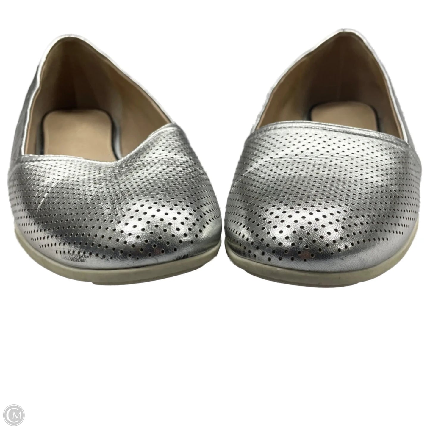 Shoes Flats By H For Halston In Silver, Size: 7.5