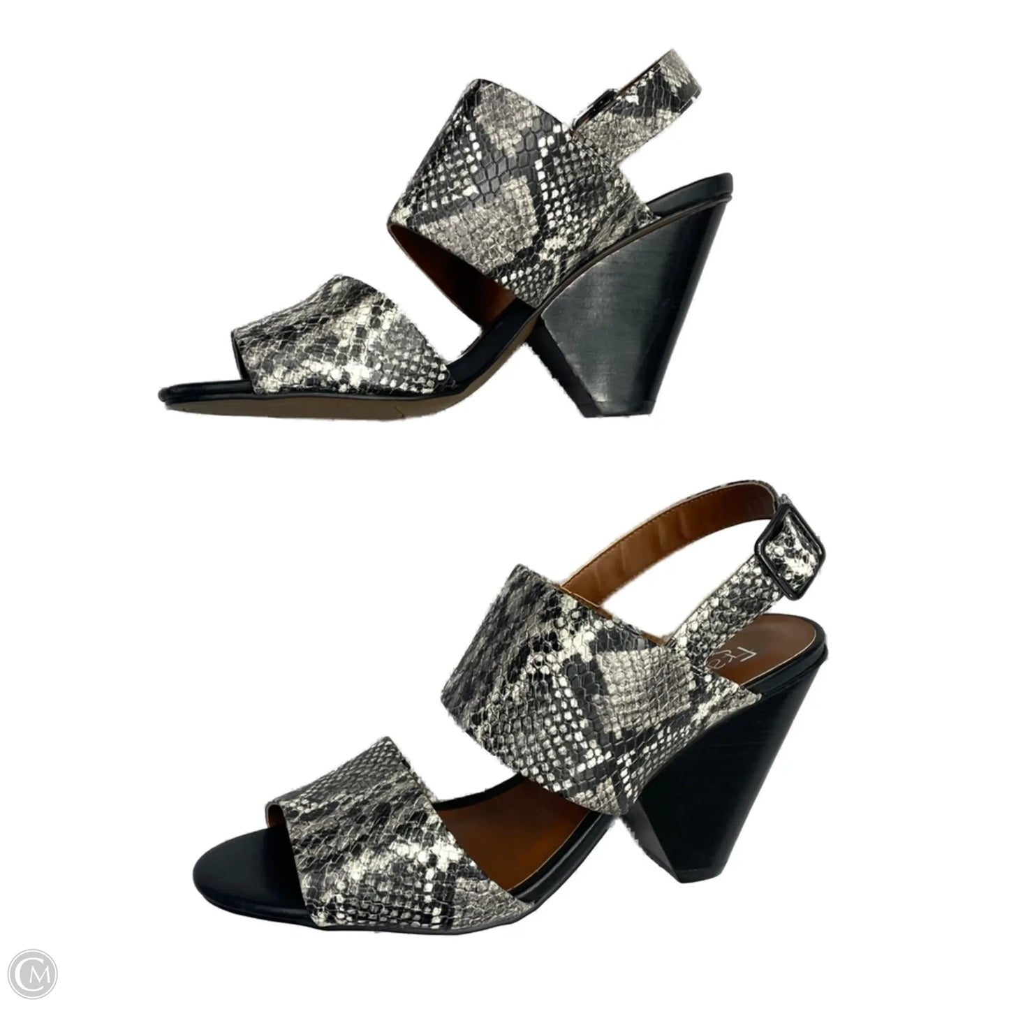 Sandals Heels Block By Franco Sarto In Snakeskin Print, Size: 11