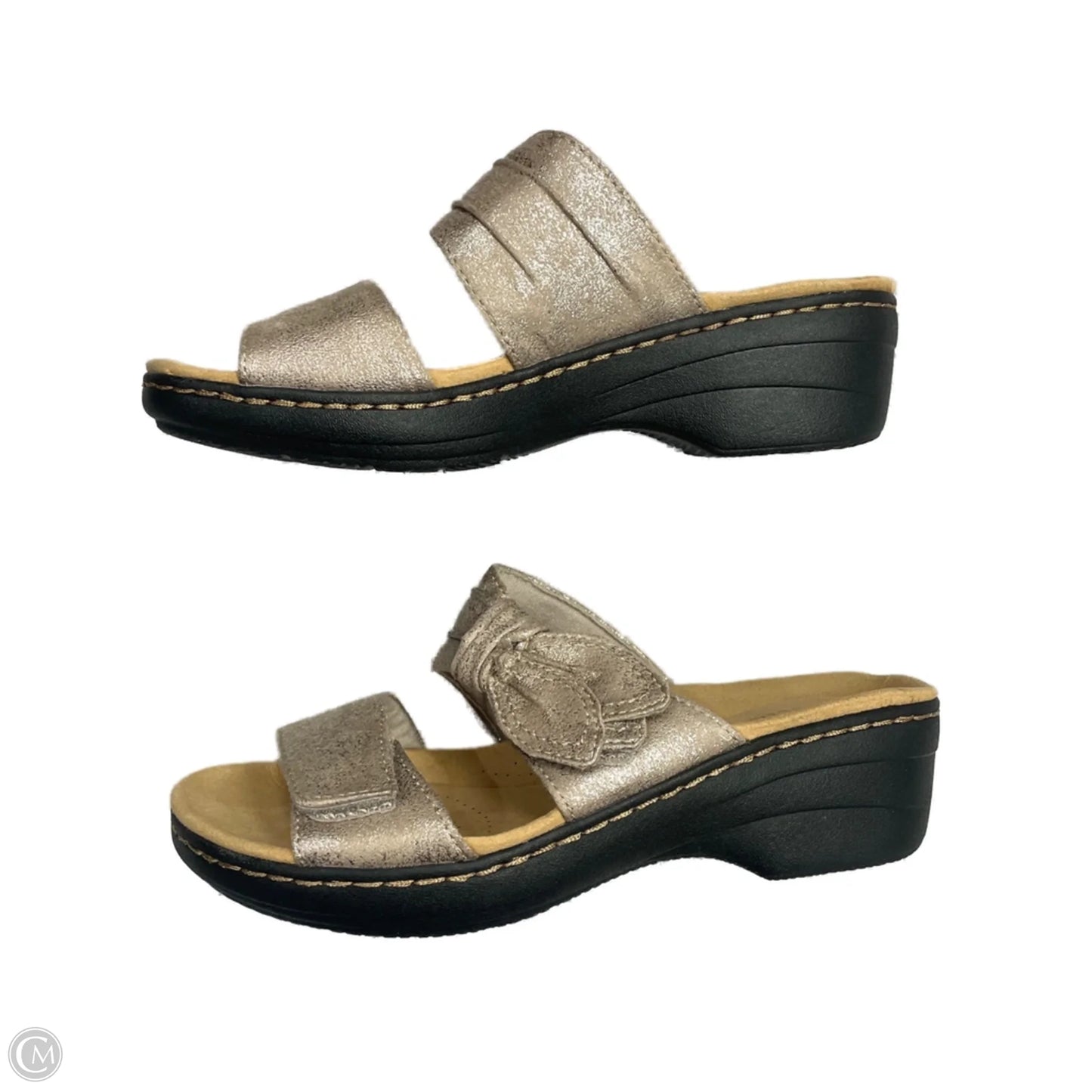 Sandals Flats By Clarks In Bronze, Size: 6.5
