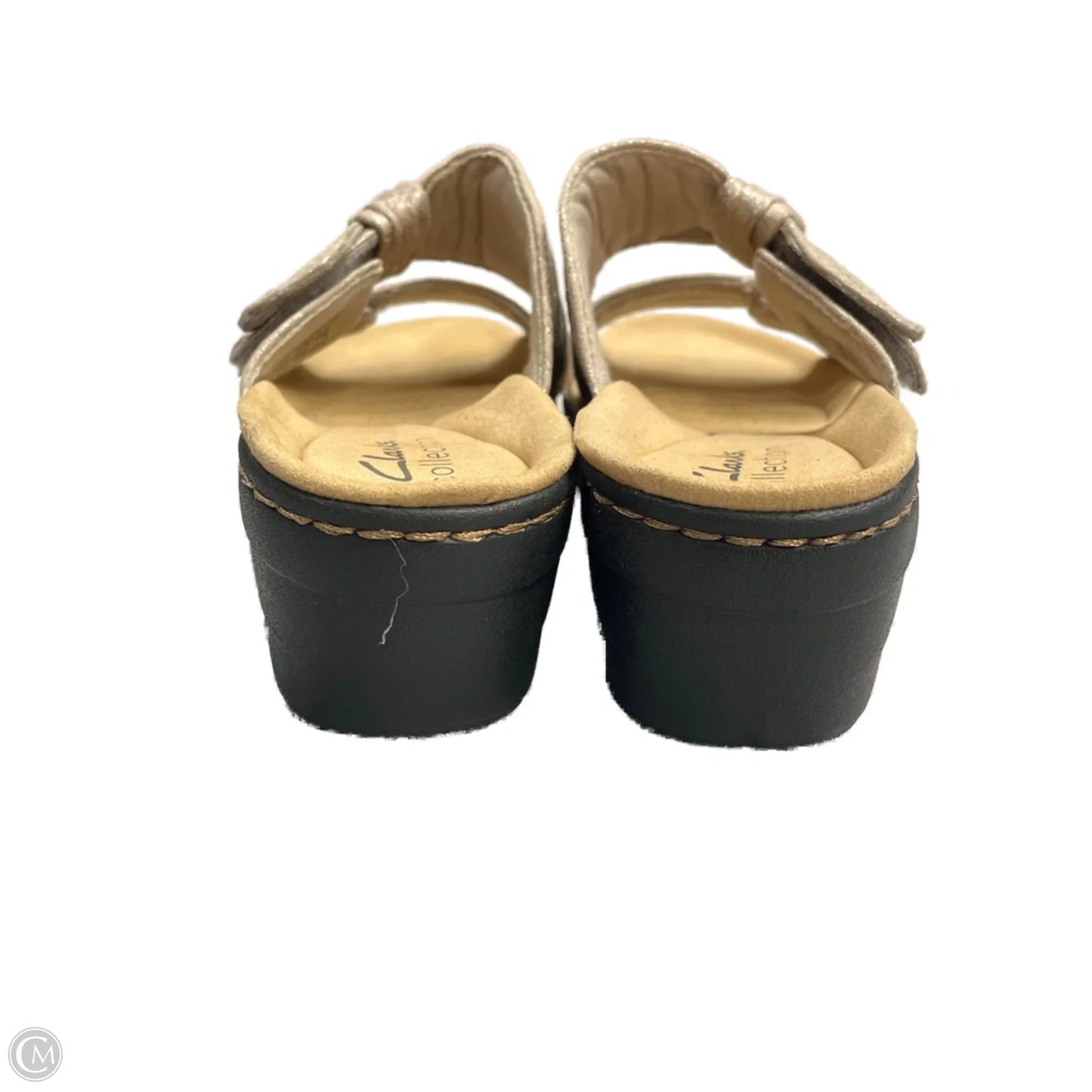 Sandals Flats By Clarks In Bronze, Size: 6.5