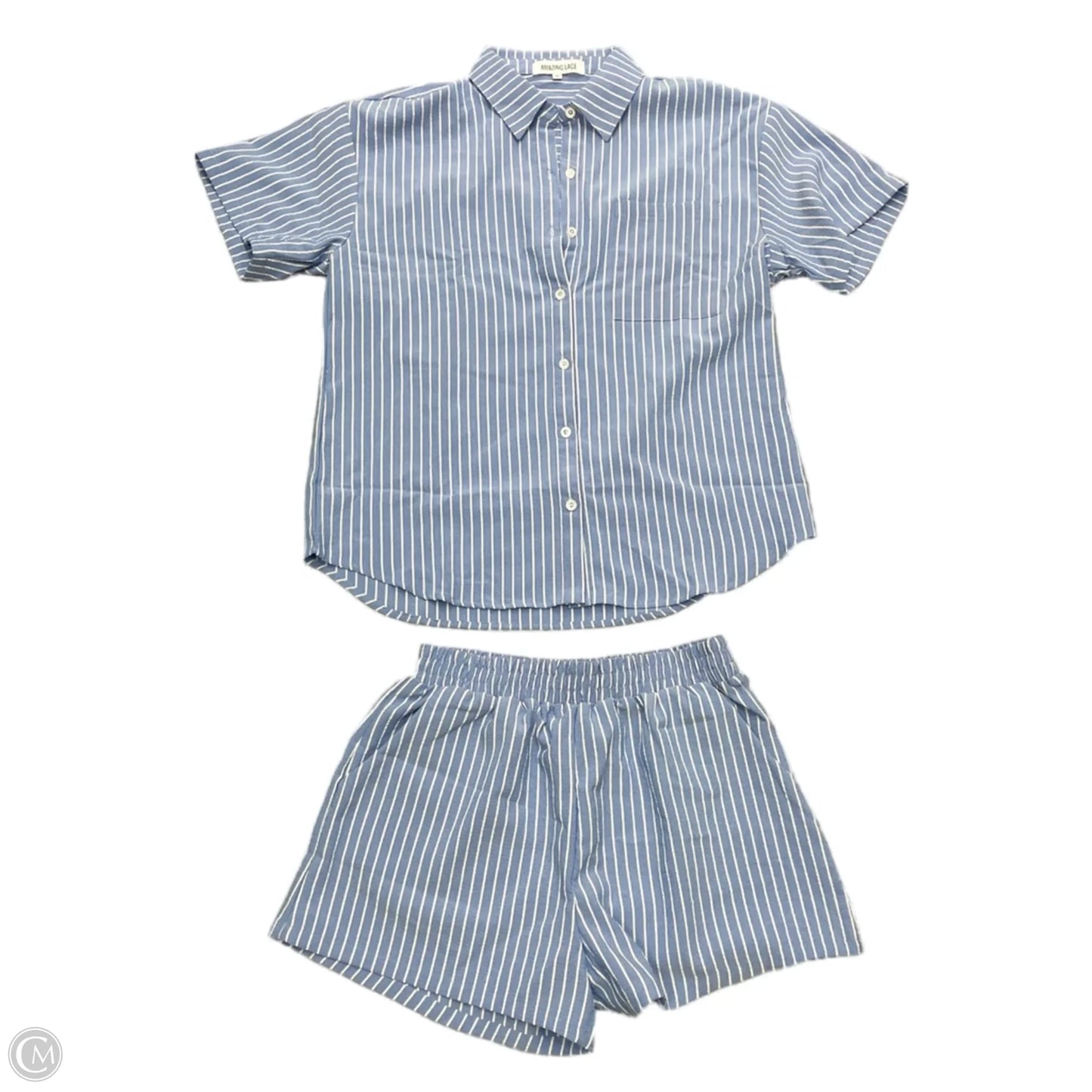 Shorts Set By Amazing Lace In Blue & White, Size: M