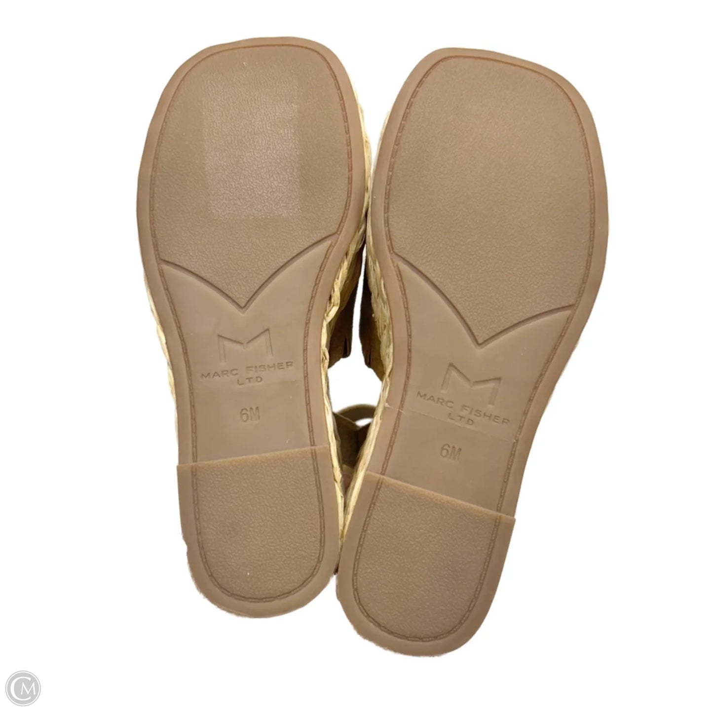 Sandals Heels Wedge By Marc Fisher In Tan, Size: 6