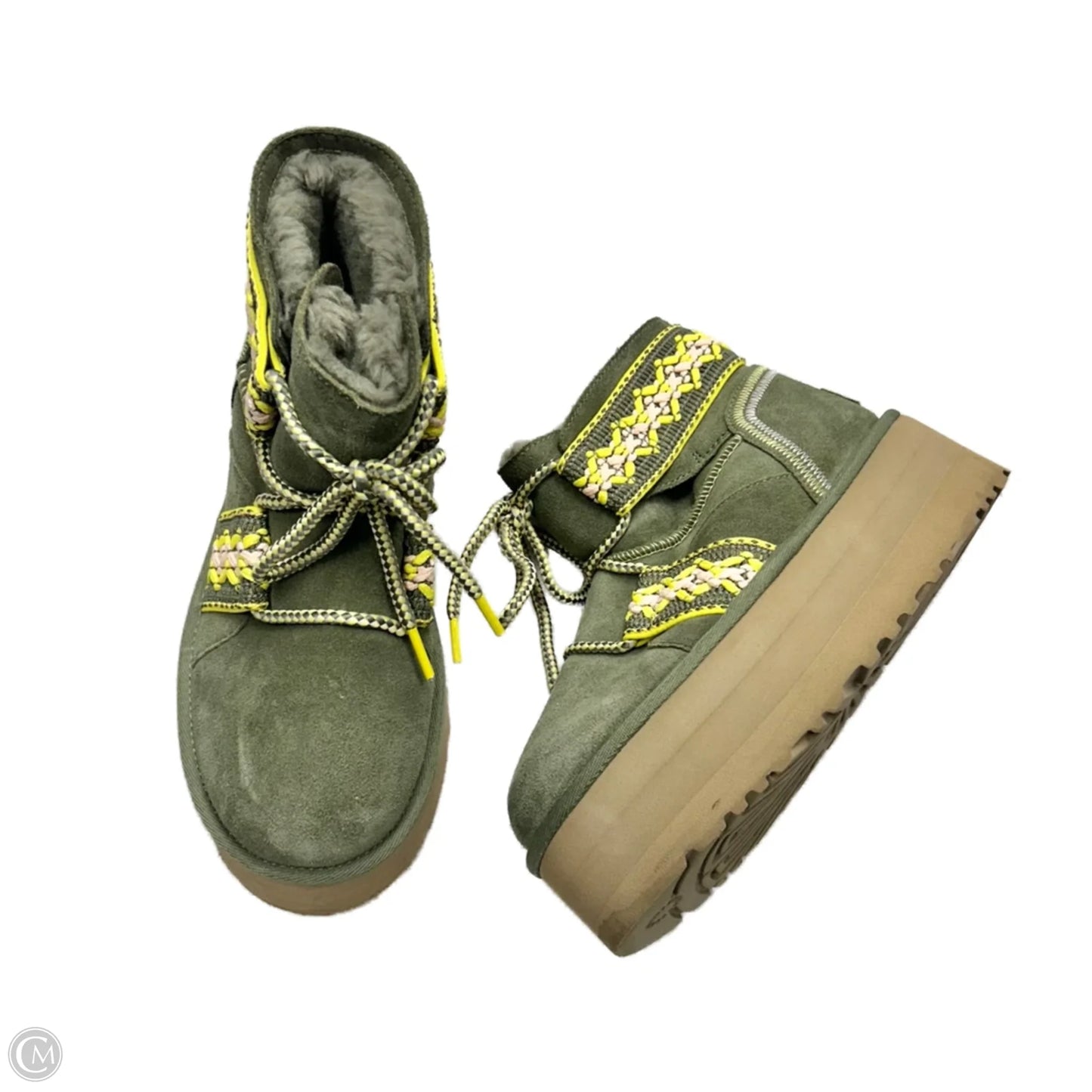 Boots Designer By Ugg In Green, Size: 6