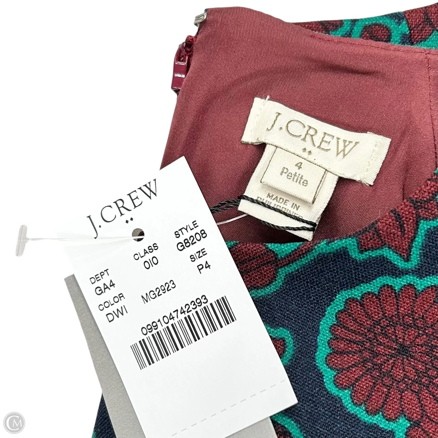 Dress Work By J. Crew In Blue & Red, Size: Sp