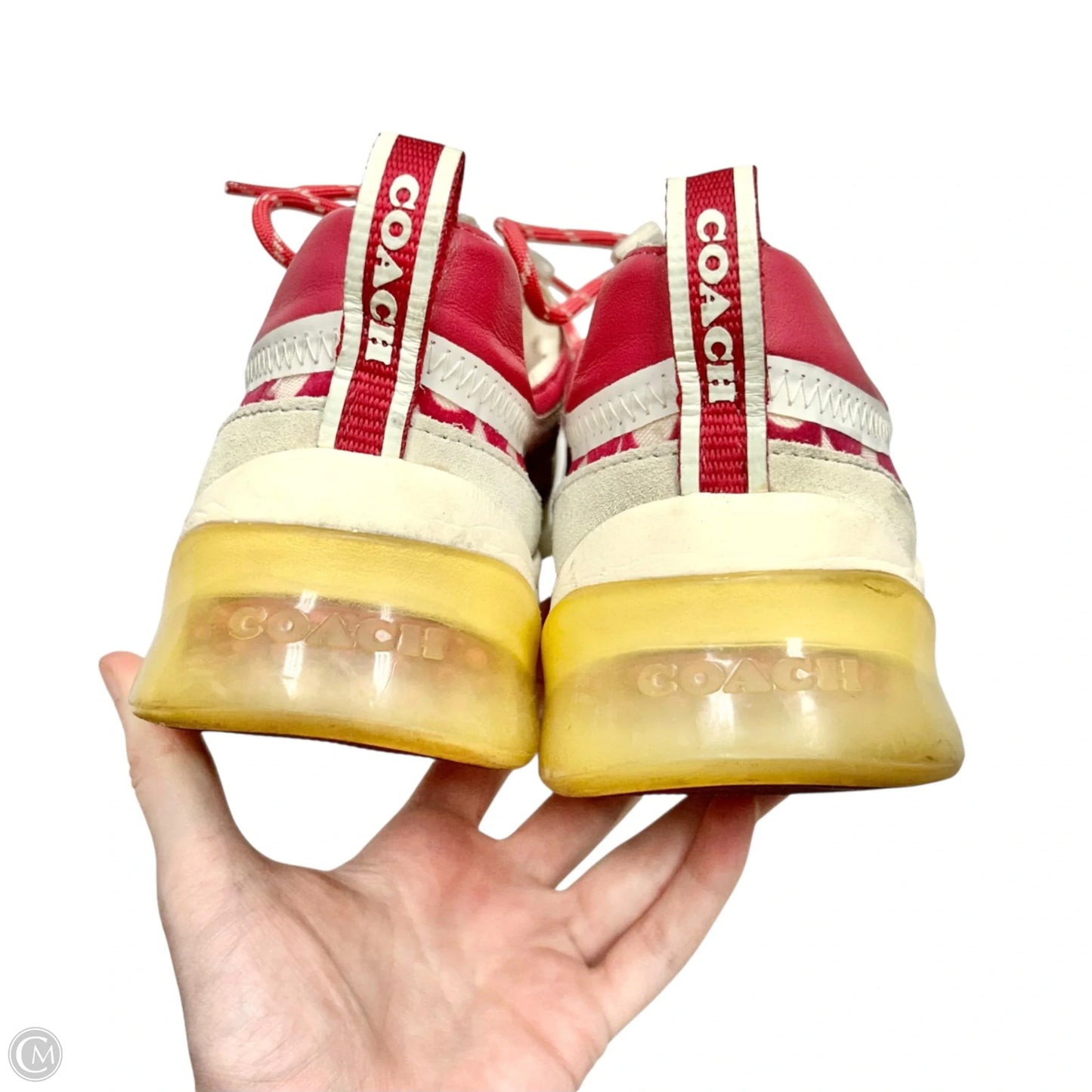 Shoes Designer By Coach In Pink & Off White, Size: 10