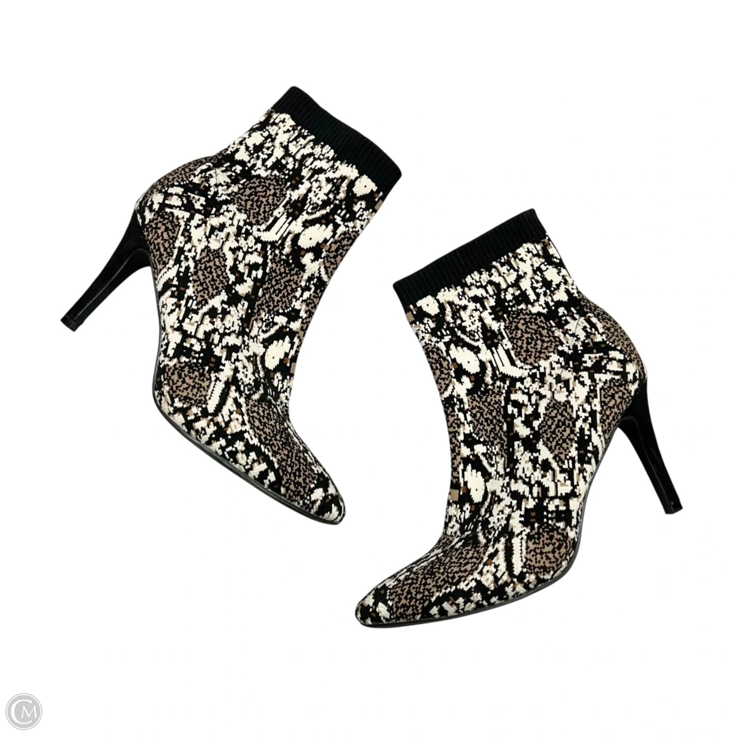 Boots Ankle Heels By Mia In Black & Brown, Size: 9