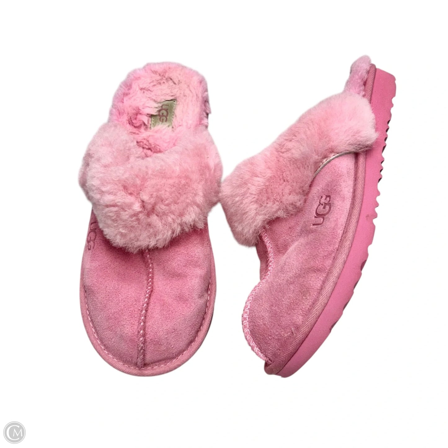 Slippers Designer By Ugg In Pink, Size: 6