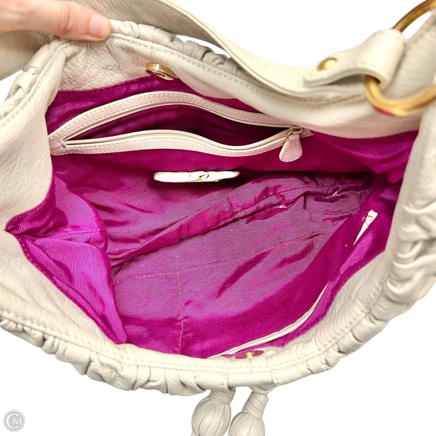 Handbag Leather By Isabella Fiore, Size: Medium