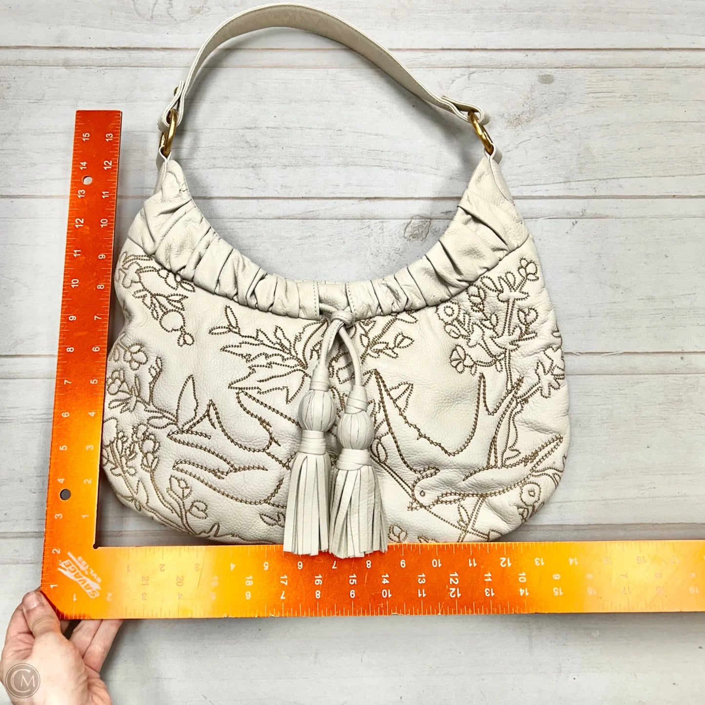Handbag Leather By Isabella Fiore, Size: Medium