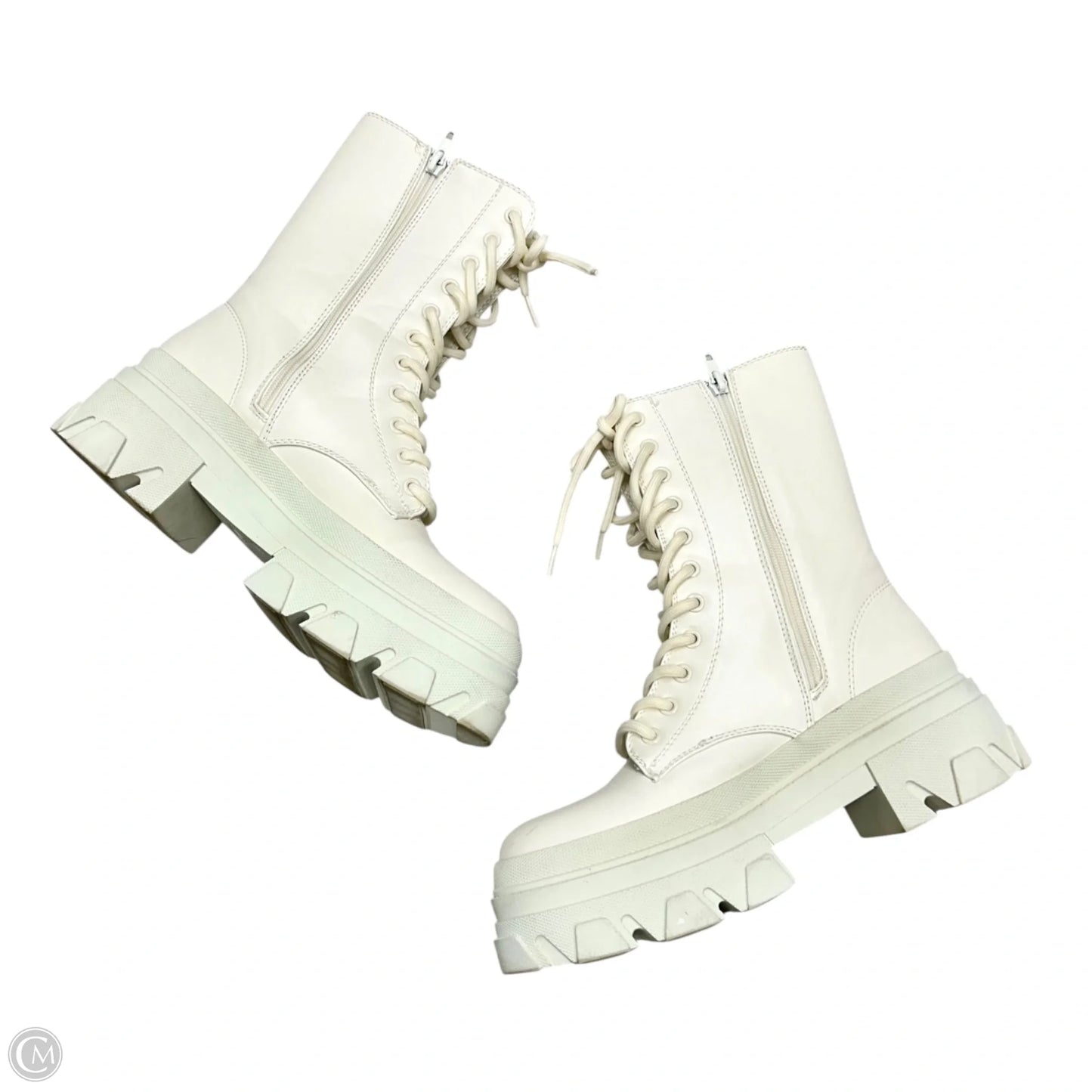Boots Combat By Rouge In Ivory, Size: 8