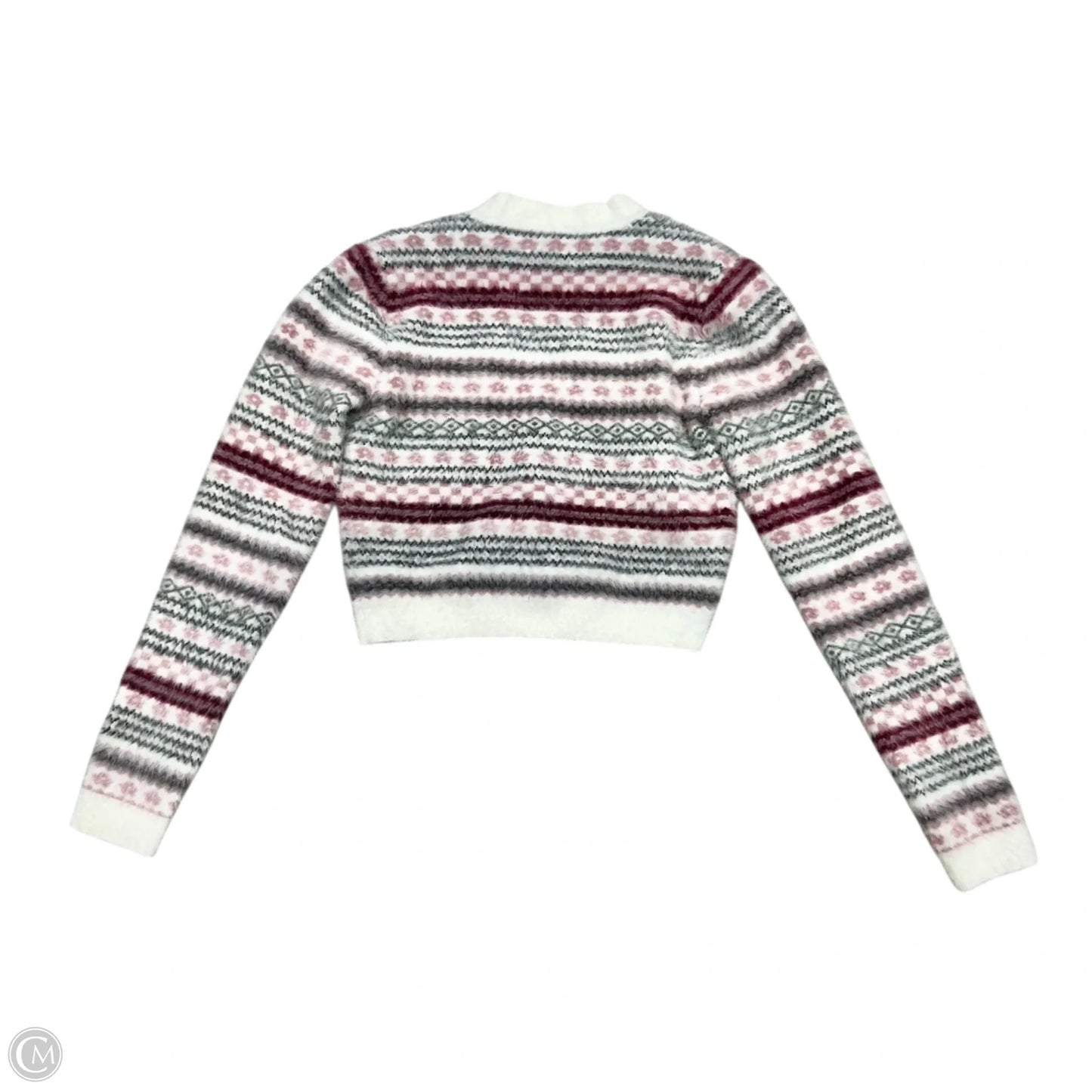 Sweater Cardigan By Sunday Best In Purple & White, Size: Xs