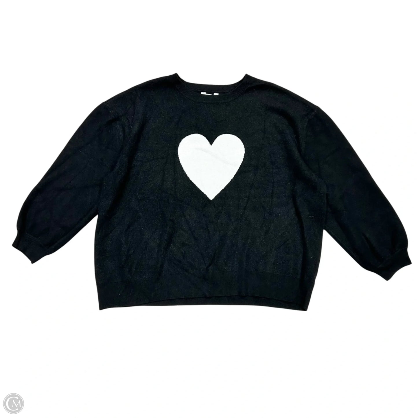 Sweater By Terra & Sky In Black & White, Size: 2x
