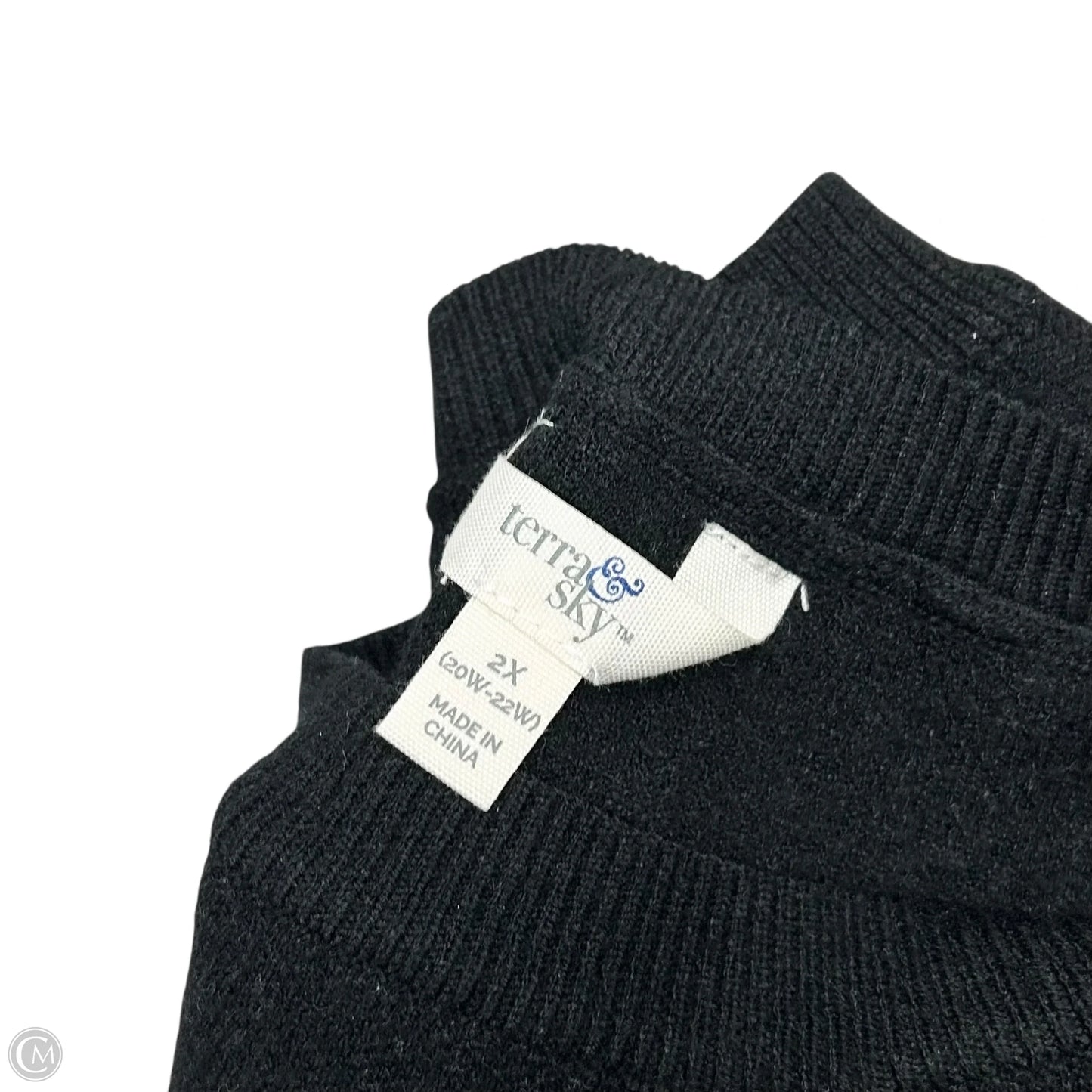 Sweater By Terra & Sky In Black & White, Size: 2x