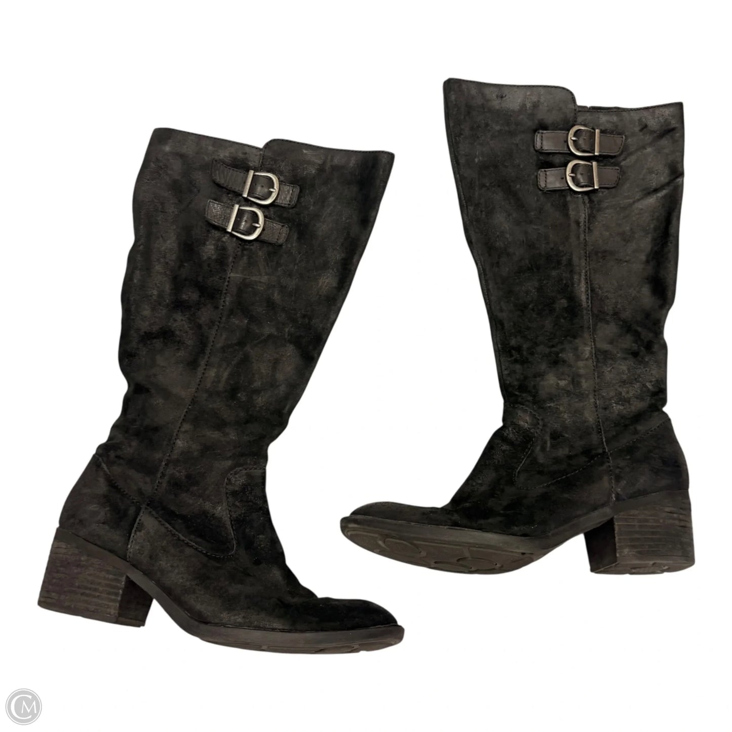 Boots Knee Heels By Born In Black, Size: 8.5