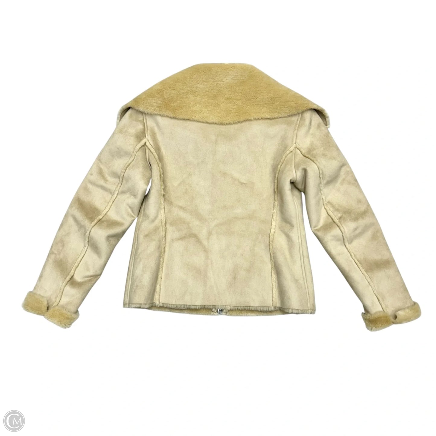 Jacket Faux Fur & Sherpa By Teddys In Tan, Size: M