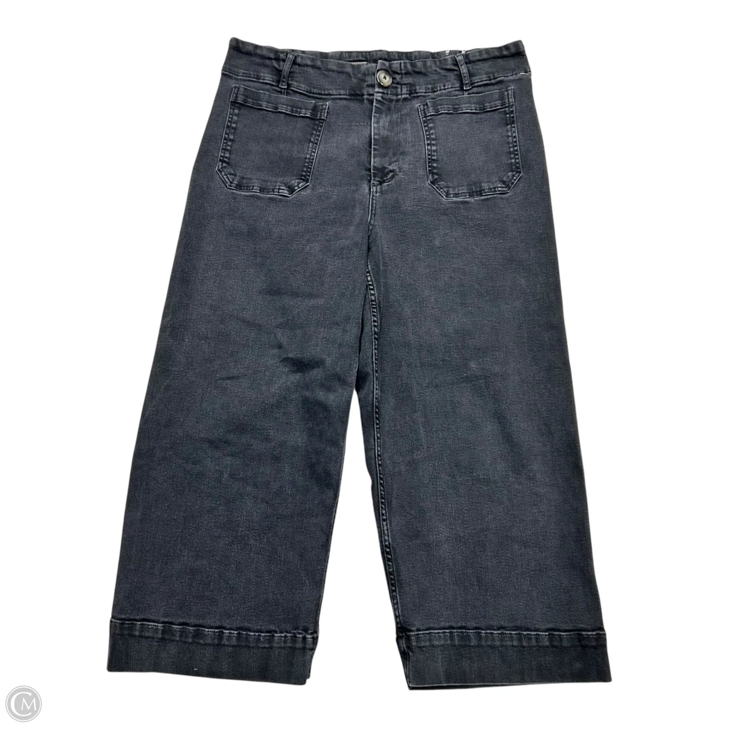 Jeans Wide Leg By Pilcro In Black Denim, Size: 16
