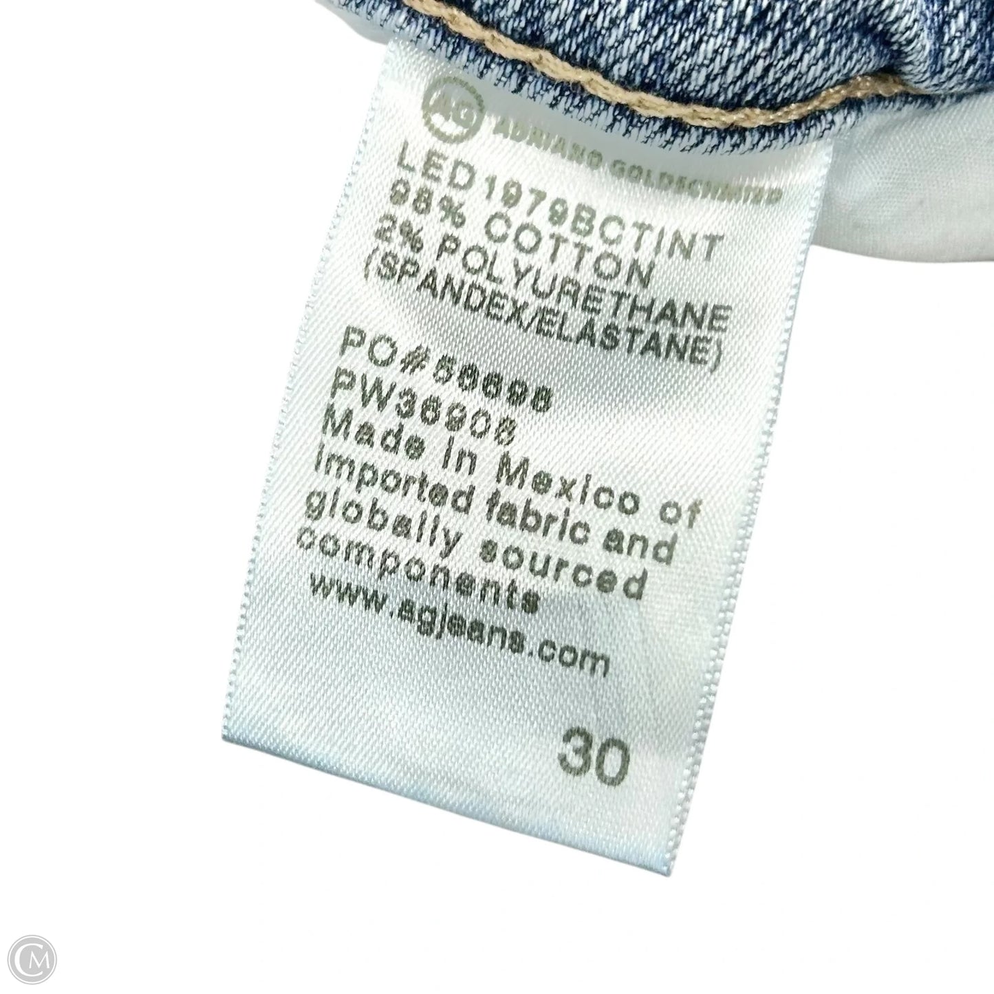 Jeans Straight By Ag Jeans In Blue Denim, Size: 10