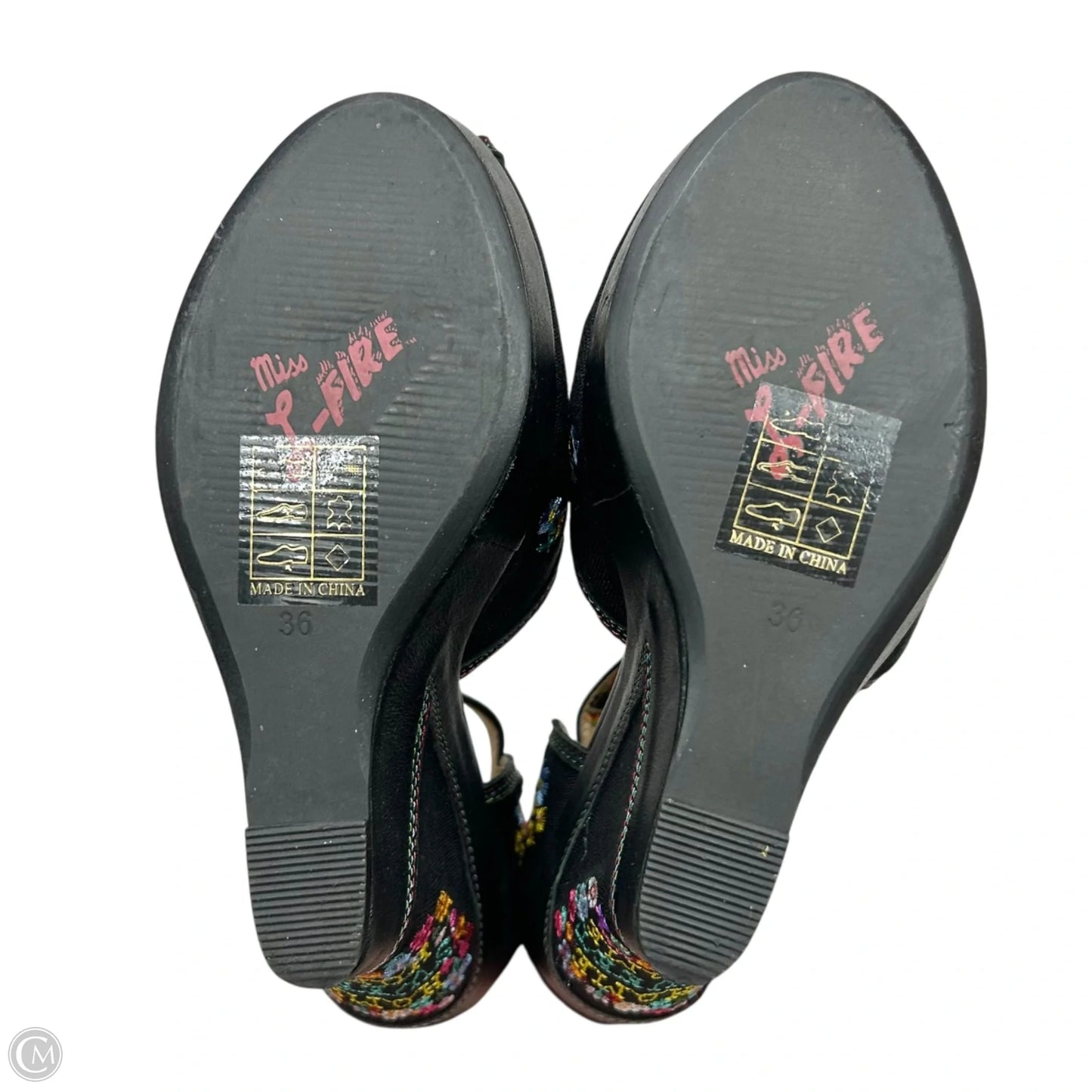 Sandals Heels Block By Miss L Fire In Black, Size: 5.5