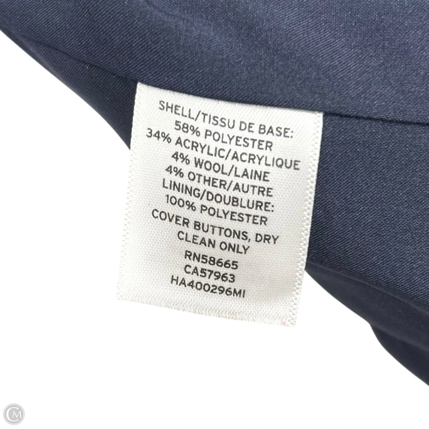 Coat Peacoat By Halogen In Blue & Pink, Size: L