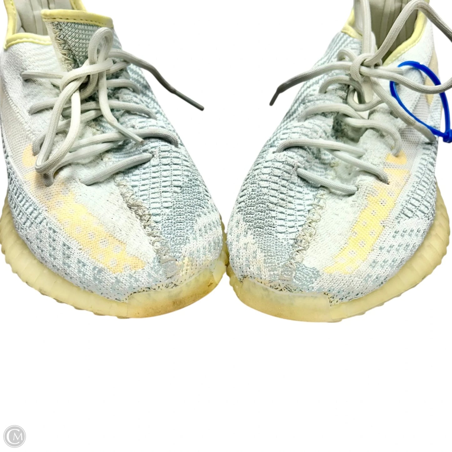 Shoes Luxury Designer By Yeezy In Blue & Yellow, Size: 11