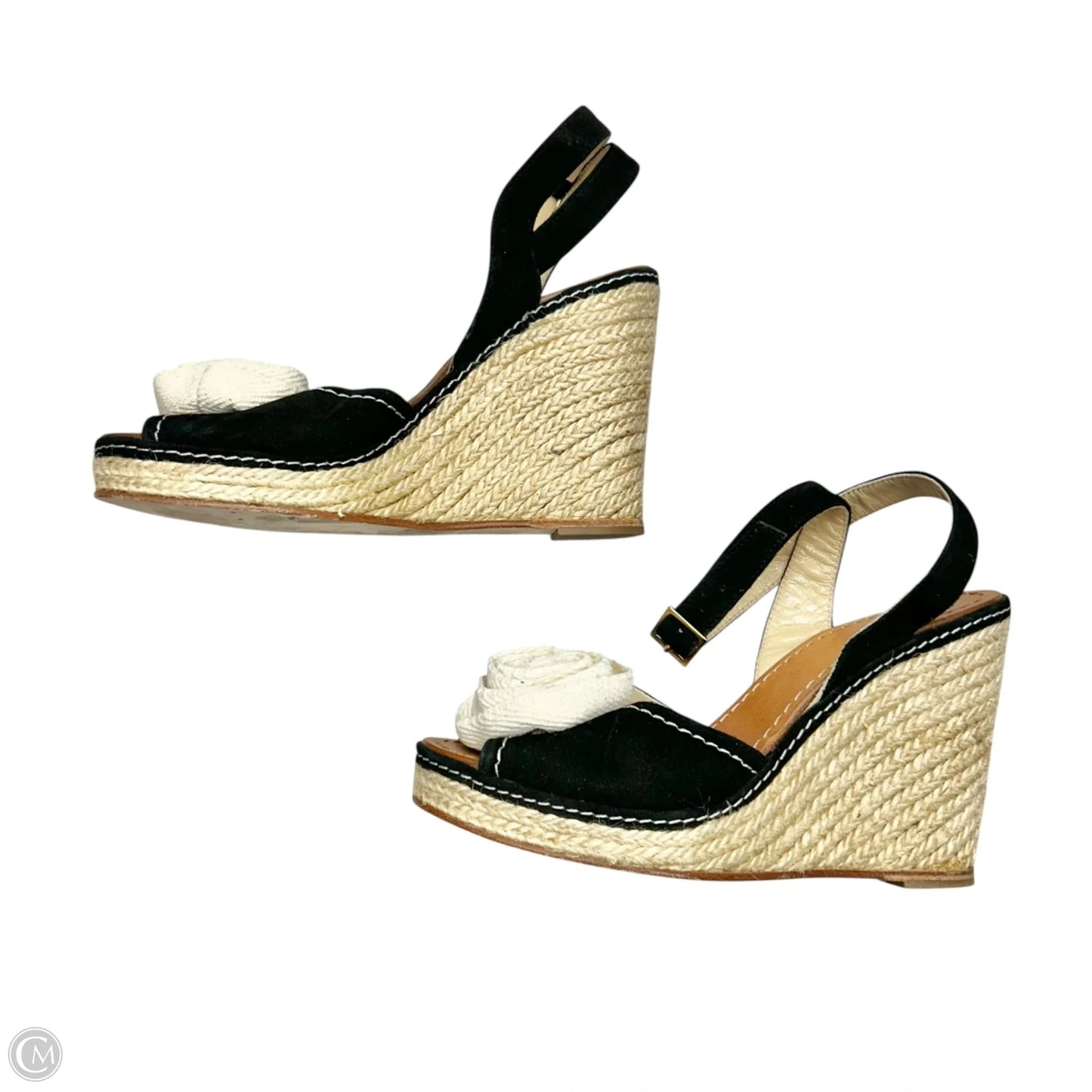 Sandals Designer By Kate Spade In Black & Cream, Size: 6.5