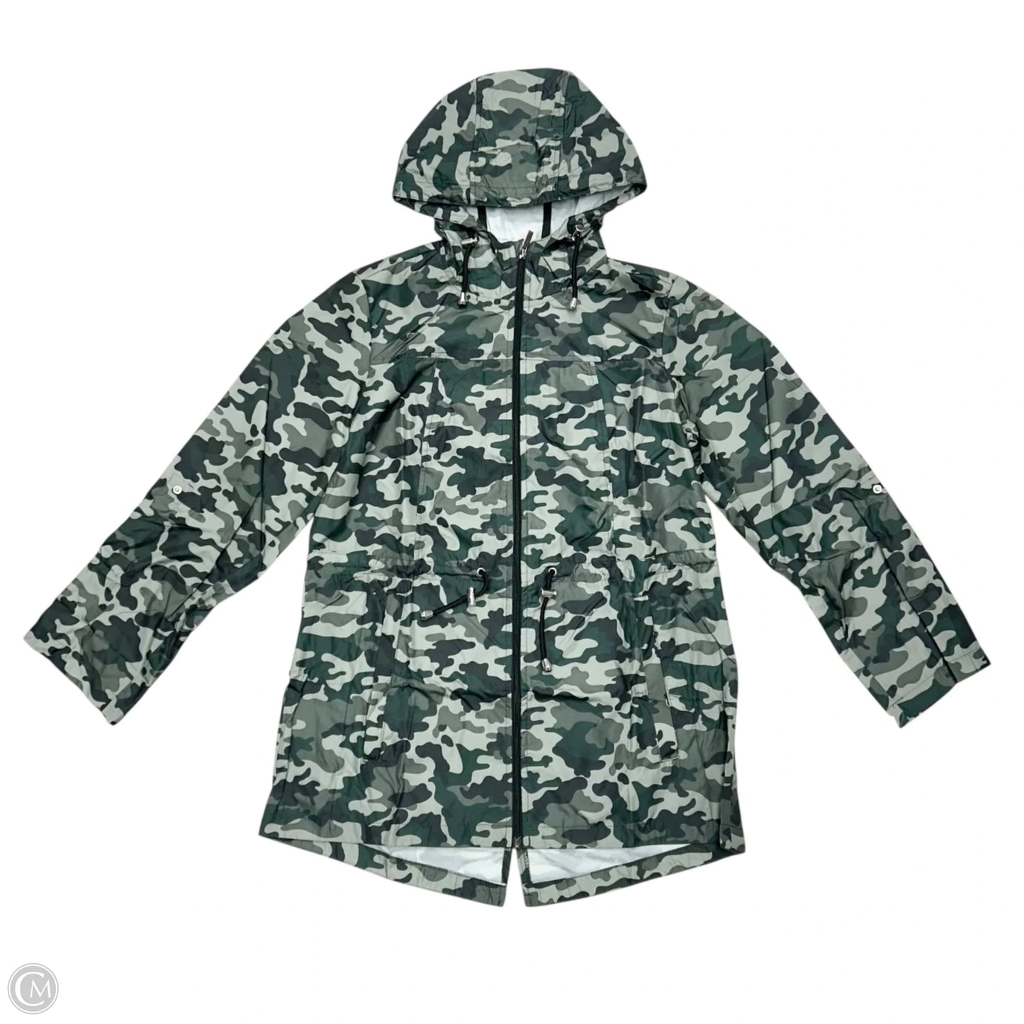 Jacket Windbreaker By Susan Graver In Camouflage Print, Size: Xs