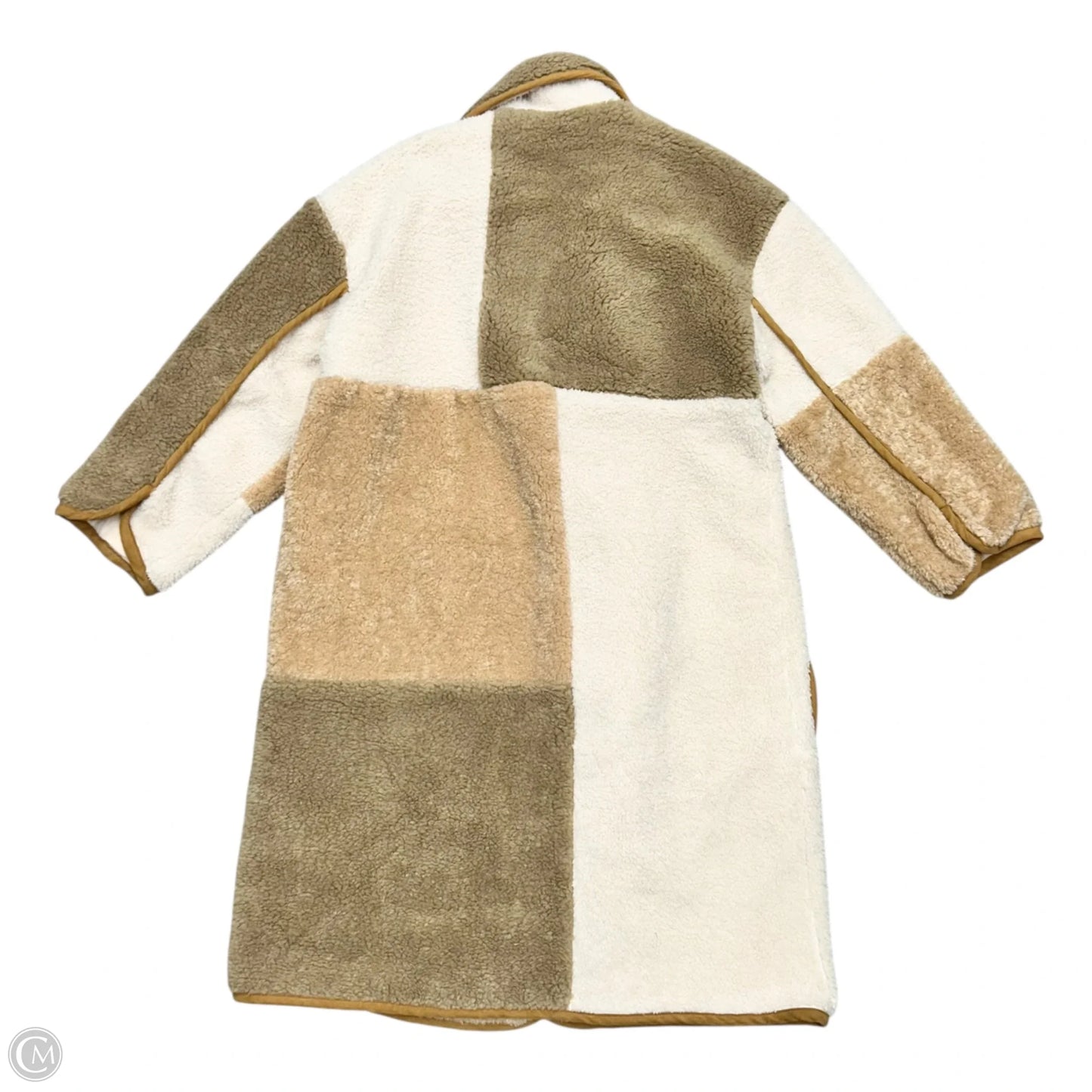 Coat Faux Fur & Sherpa By Pilcro In Tan & White, Size: S