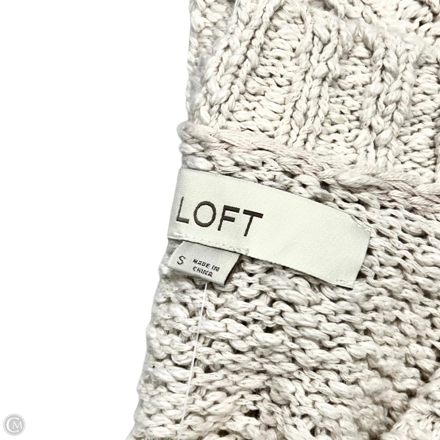 Sweater Cardigan By Loft In Cream, Size: S